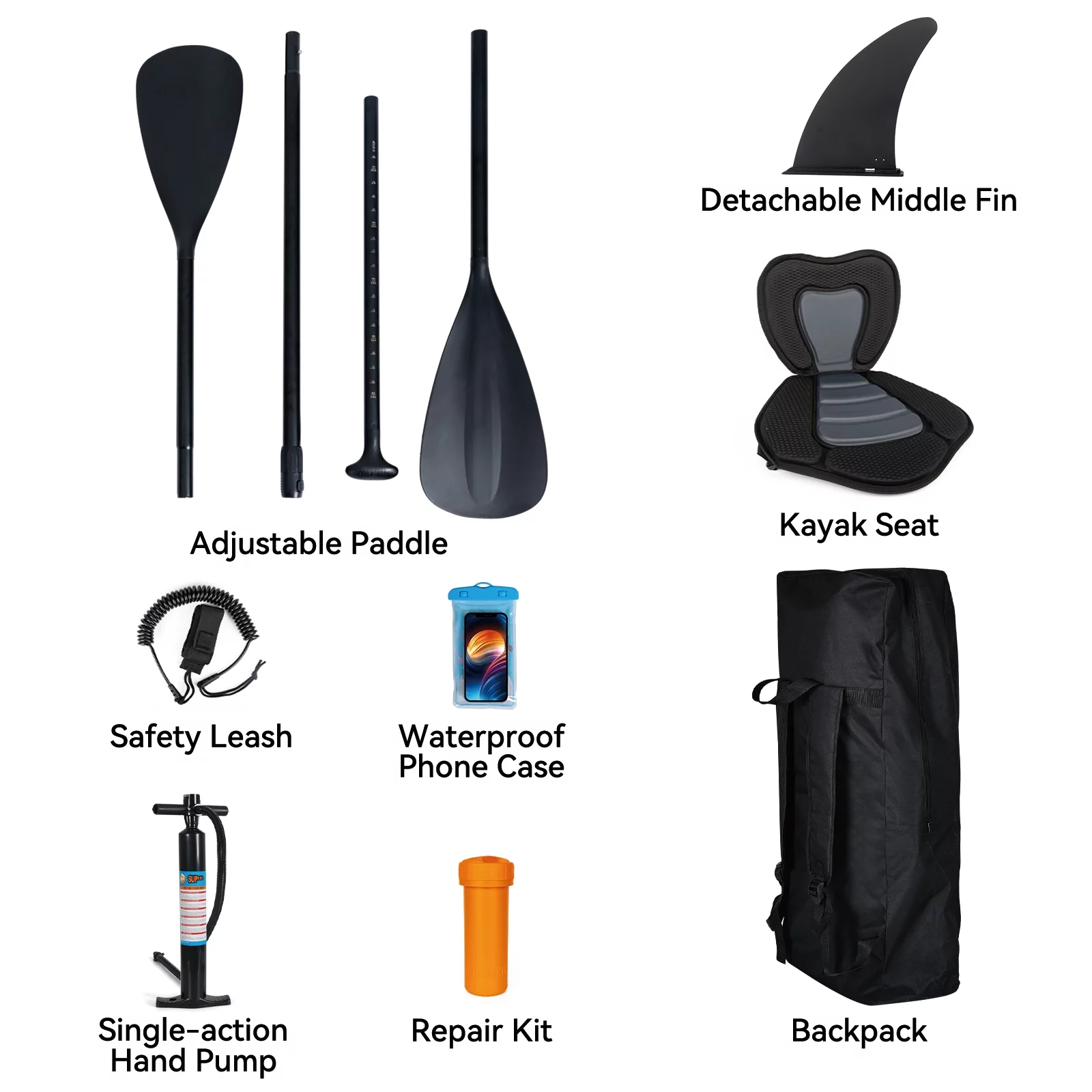 ELECWISH 11 Ft Inflatable Stand Up Paddle Board and Sit-on Kayak Set, Non-Slip Deck SUP Paddle Board with SUP Accessories & Backpack, Blue - Womvr