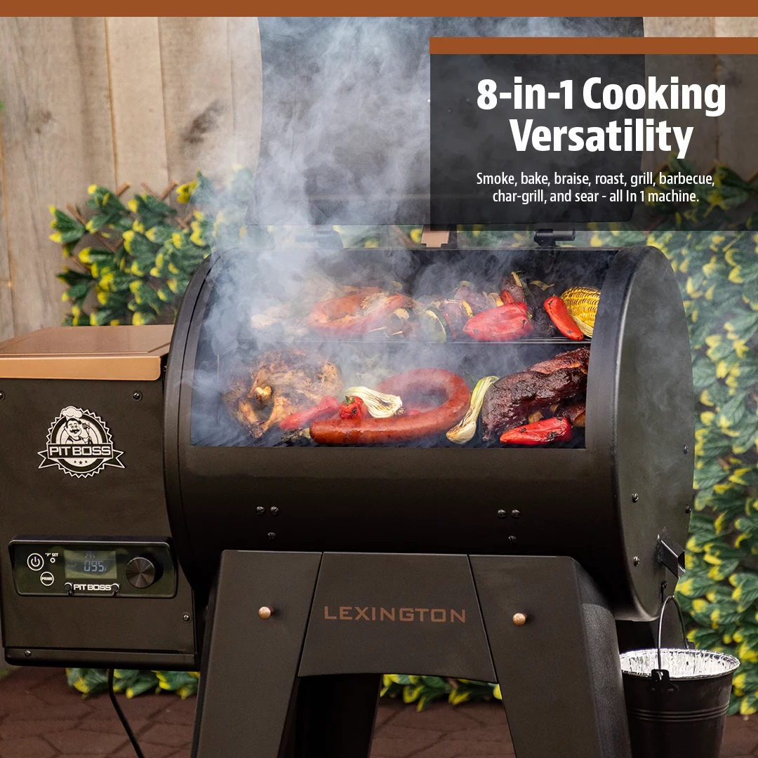 Pit Boss Lexington 500 Sq in Wood Fired Pellet Grill and Smoker �C Onyx Series - Womvr