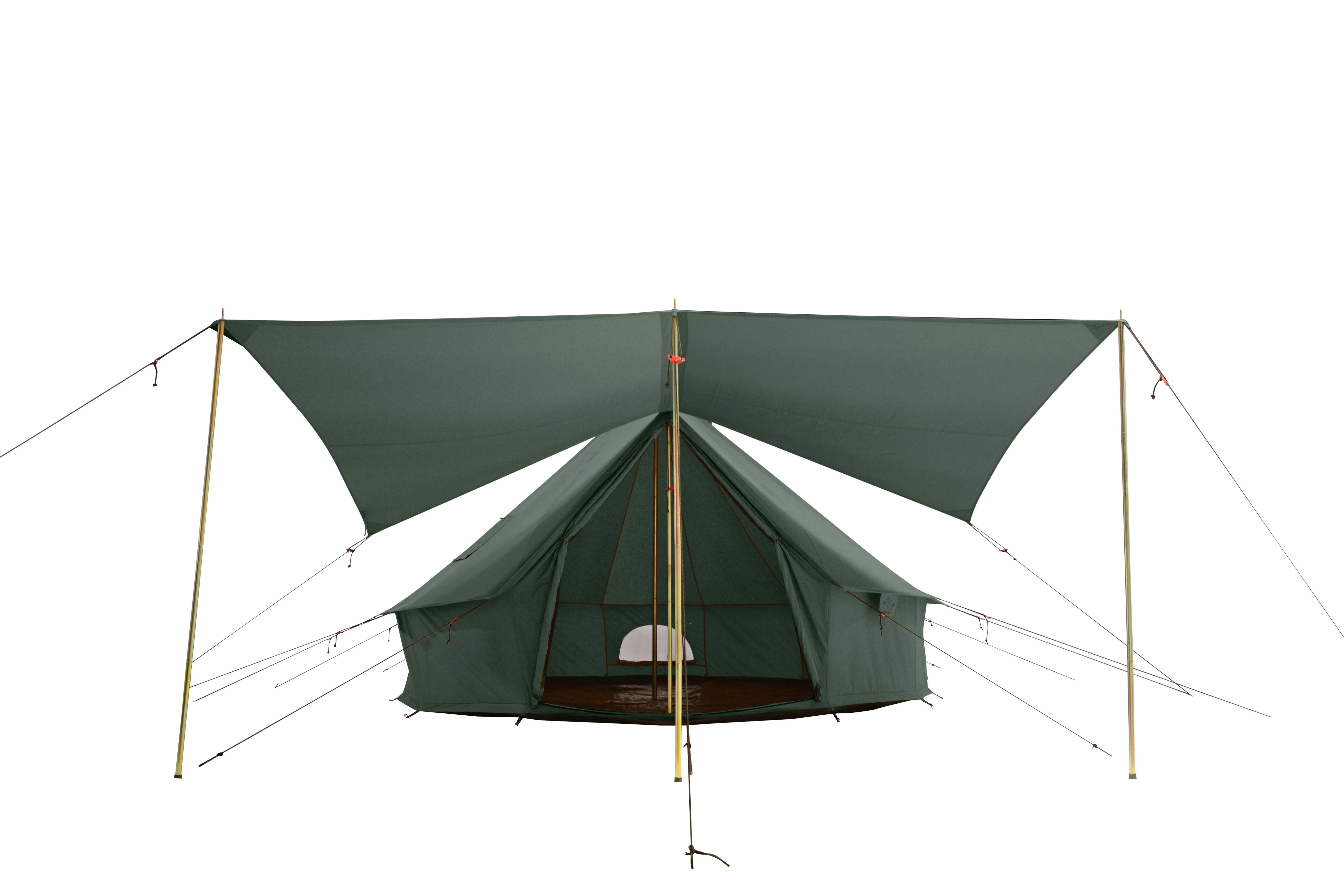 WHITEDUCK Regatta Awning - Desert Red - 10' for Bell Tent - Complete Canopy with Poles for All Season Camping and Glamping - Womvr