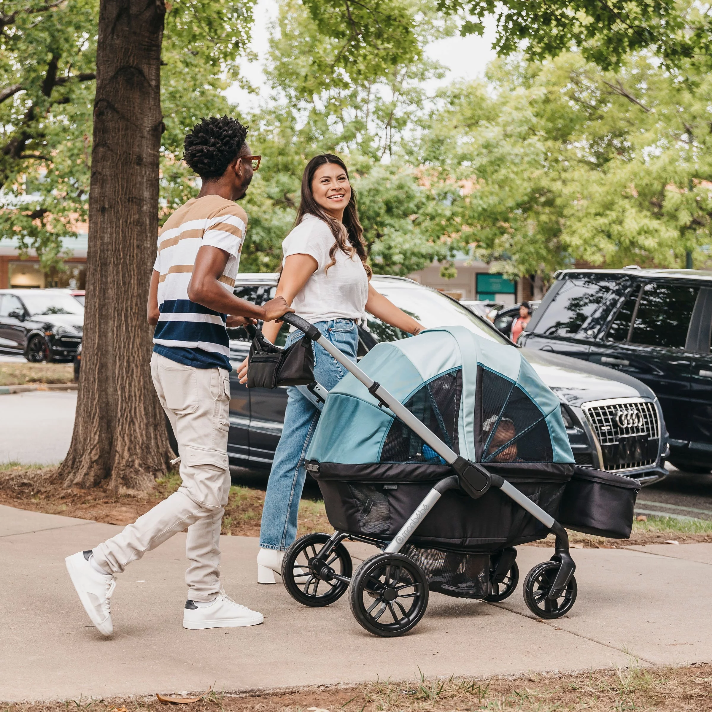 Monbebe Everyday Outings Wagon Stroller, Cobblestone Grey - Womvr
