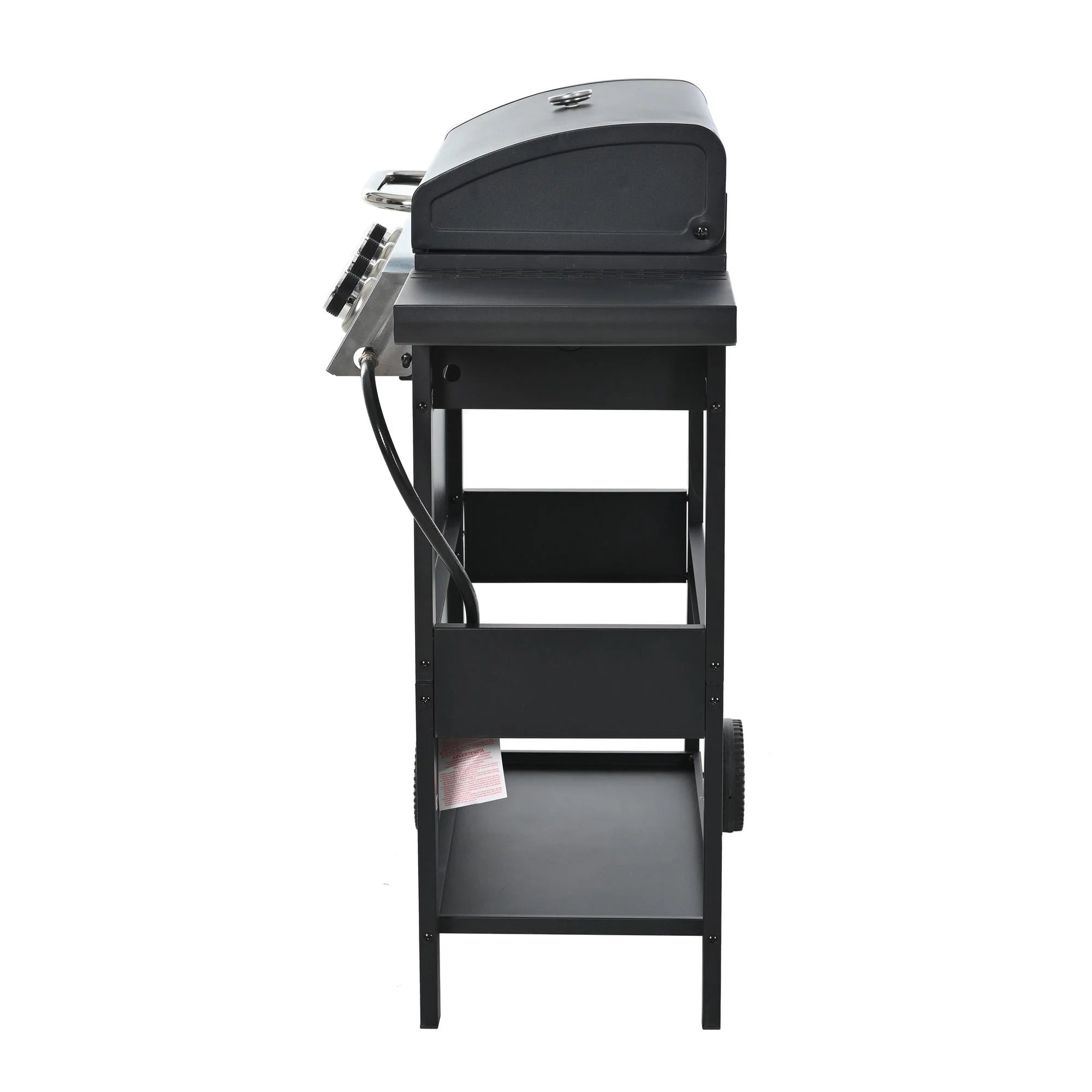 4 Burner Propane Gas Grill, Stainless Steel Barbecue Grill with Side Burner and Thermometer, 46,700BTU Outdoor BBQ Camping Grill - Womvr