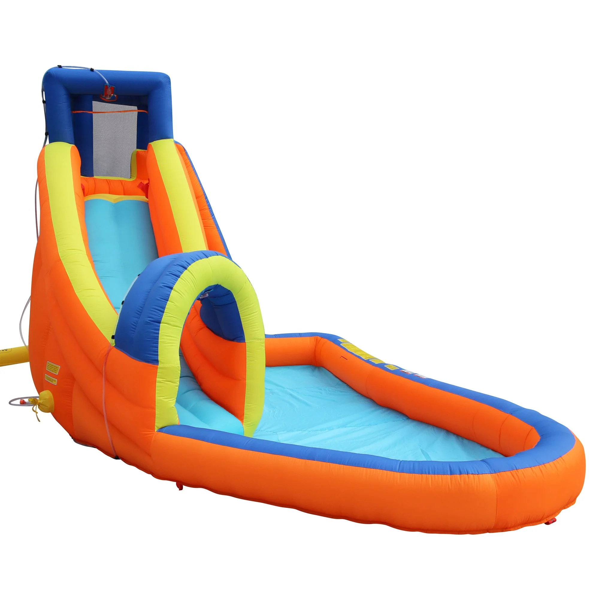 Banzai Pipeline Water Park Toy, Length: 14 ft 7 in, Width: 9 ft 6 in, Height: 7 ft 11 in, Inflatable Outdoor Backyard Water Slide Splash Toy - Womvr