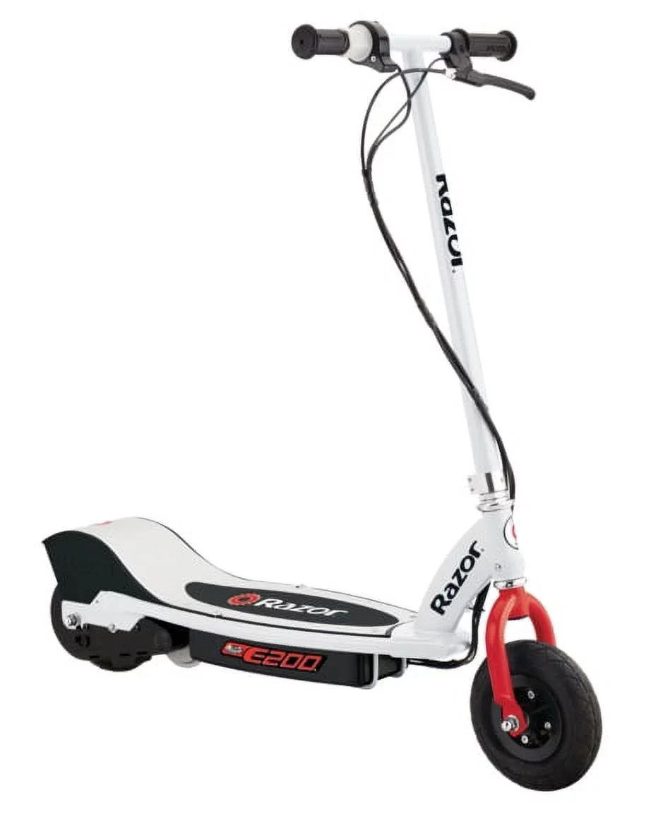 Razor E200 Electric Scooter - White, for Ages 13+ and up to 154 lbs, 8