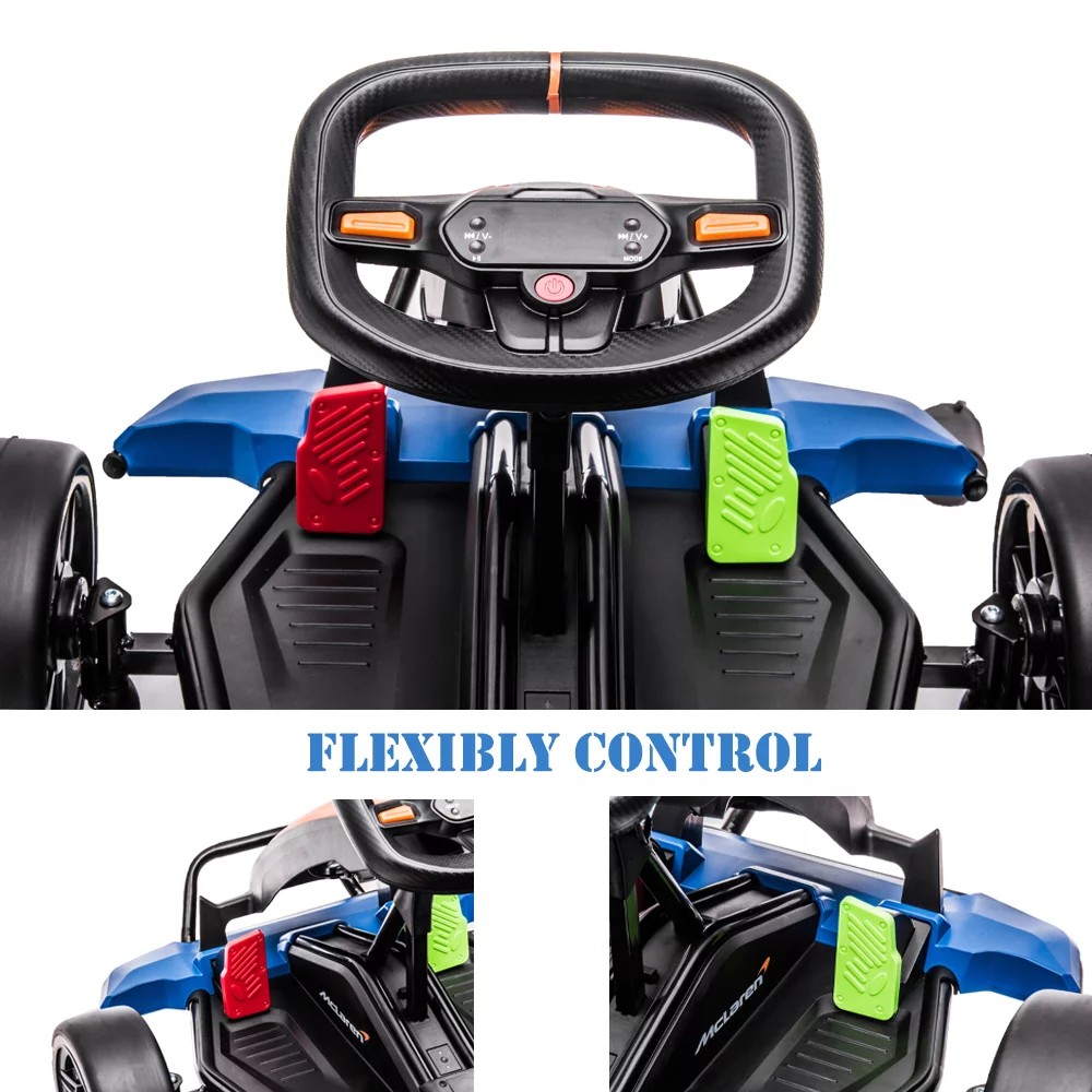 Sesslife 24 V Mclaren Go Kart Powered Ride-On with Bluetooth Function and LED Lights - Womvr