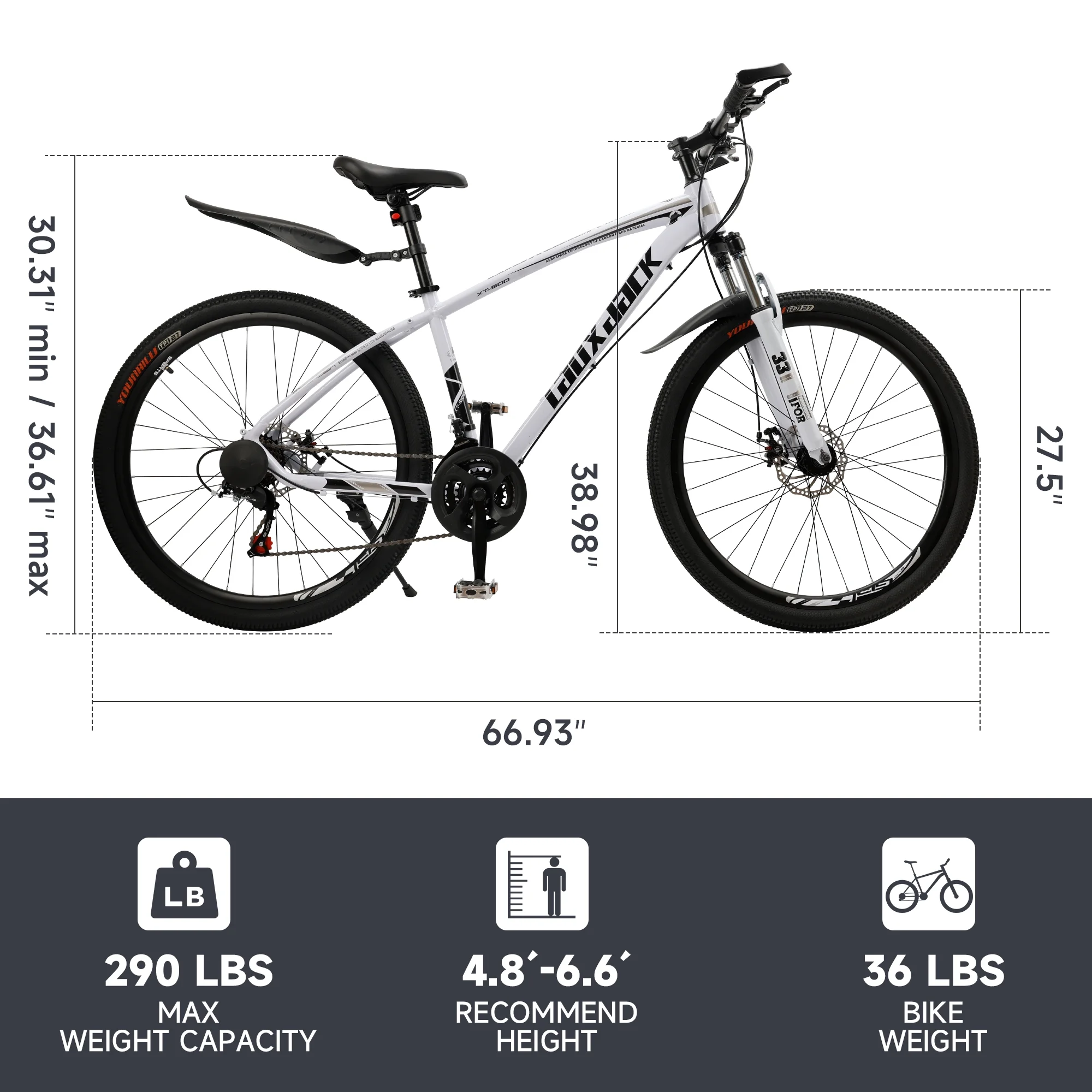 ARTUDATECH Full Suspension Mens Mountain Bike, Shimano 21 Speed, 27.5 inch Wheel, Dual Disc Brake Bike for Men Womens Adult Bicycle - Womvr