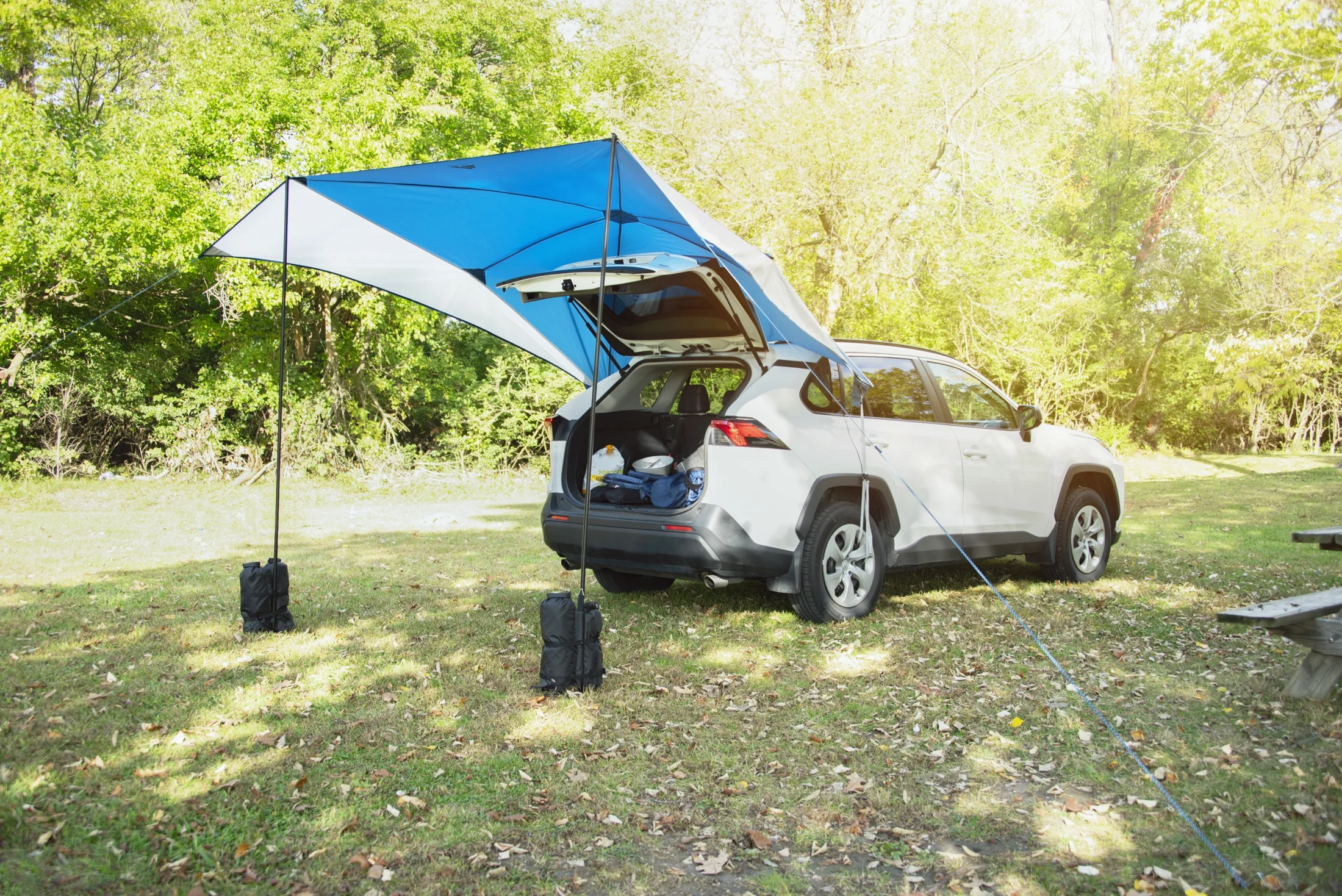 Ozark Trail Universal SUV Awning, Gray, 2 Steel Poles - Womvr