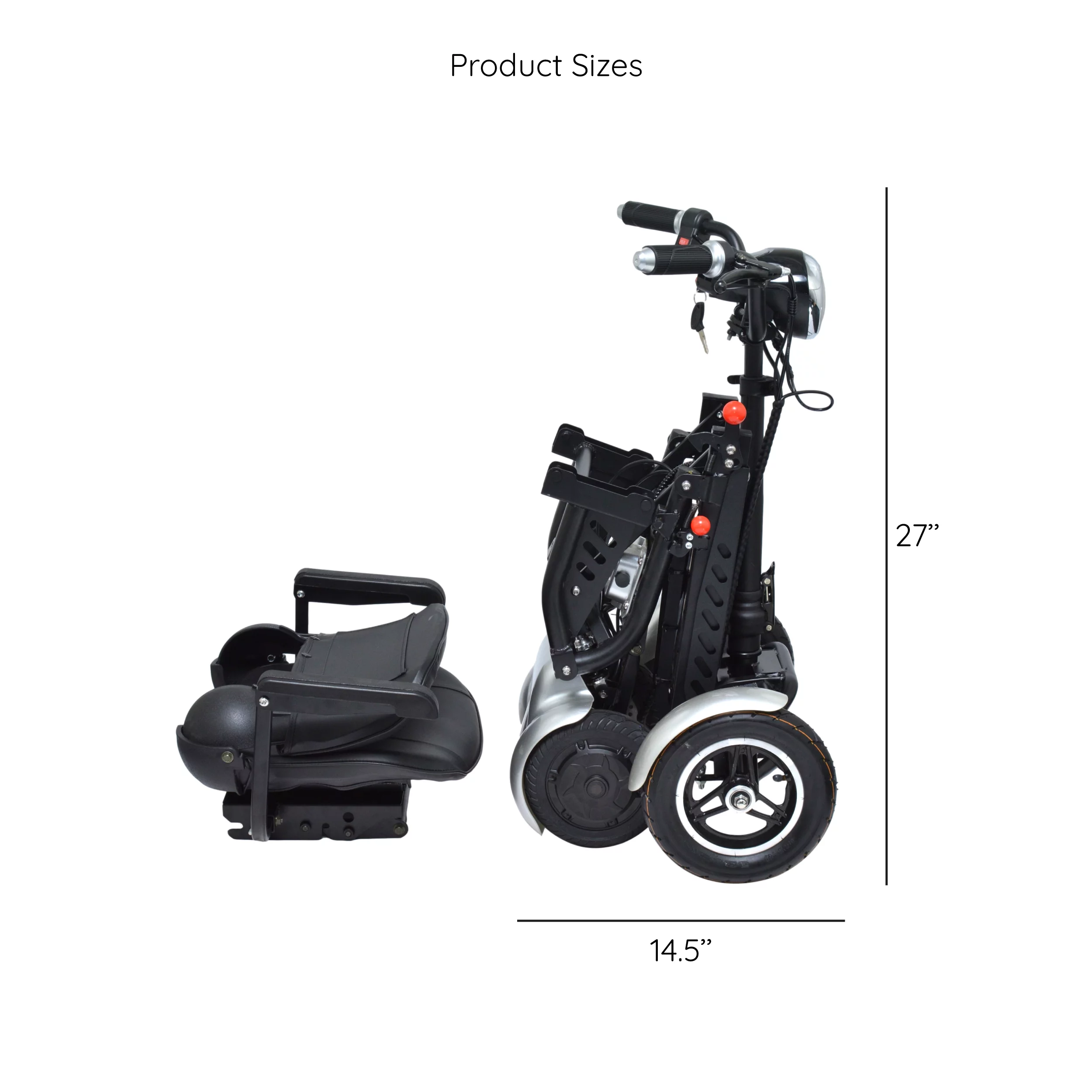 Bangeran Electric Medical Scooter, Powerful Li-on Battery Large Seat, Up to 12 Miles - Silver - Womvr