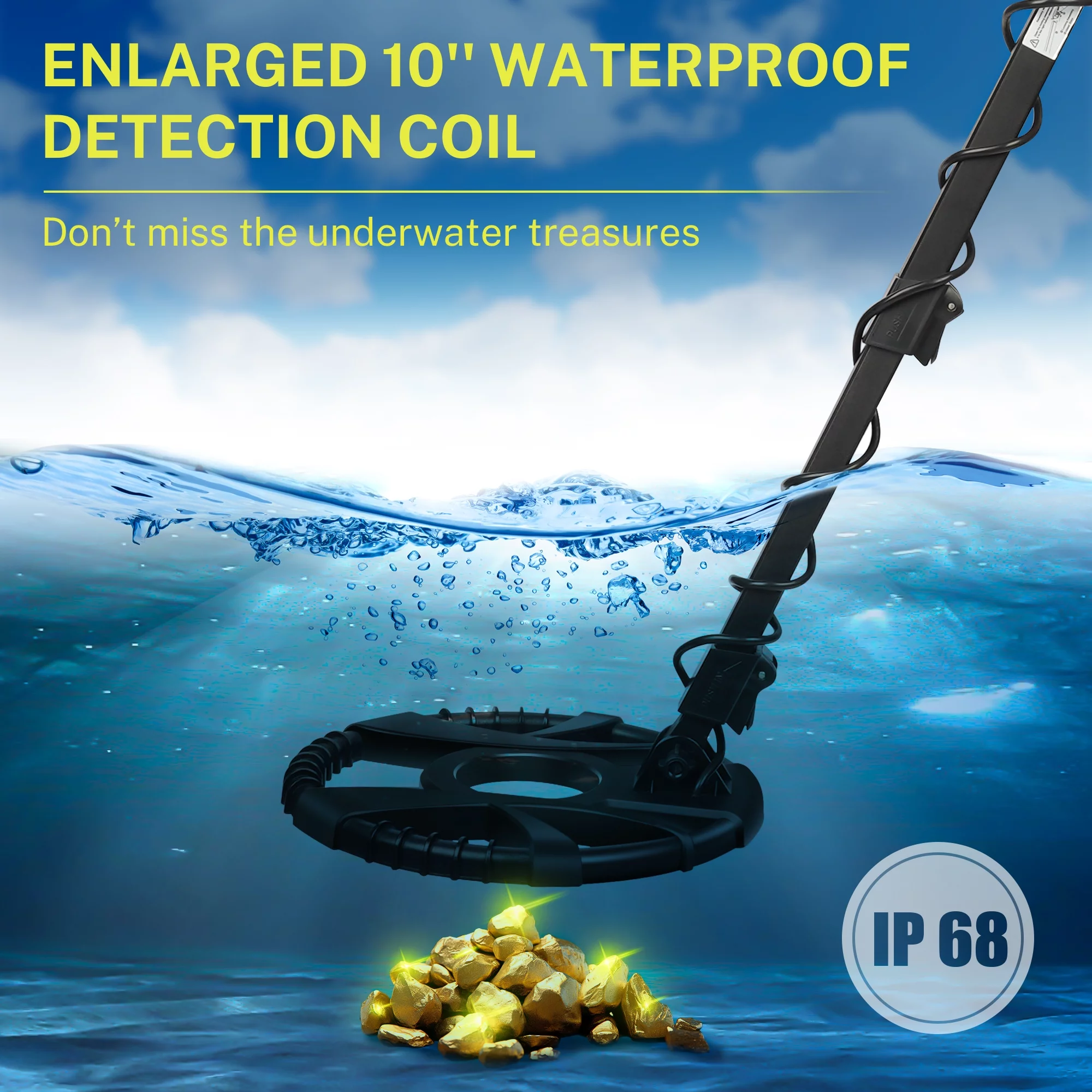 Metal Detector for Adults, Seizeen Lightweight Metal Detector Waterproof, LCD Kids Metal Detector Set  W/ 10'' Large Coil, Backpack, Shovel & Headphone for Outdoor Treasure Hunt, Adjustable 33''-52'' - Womvr