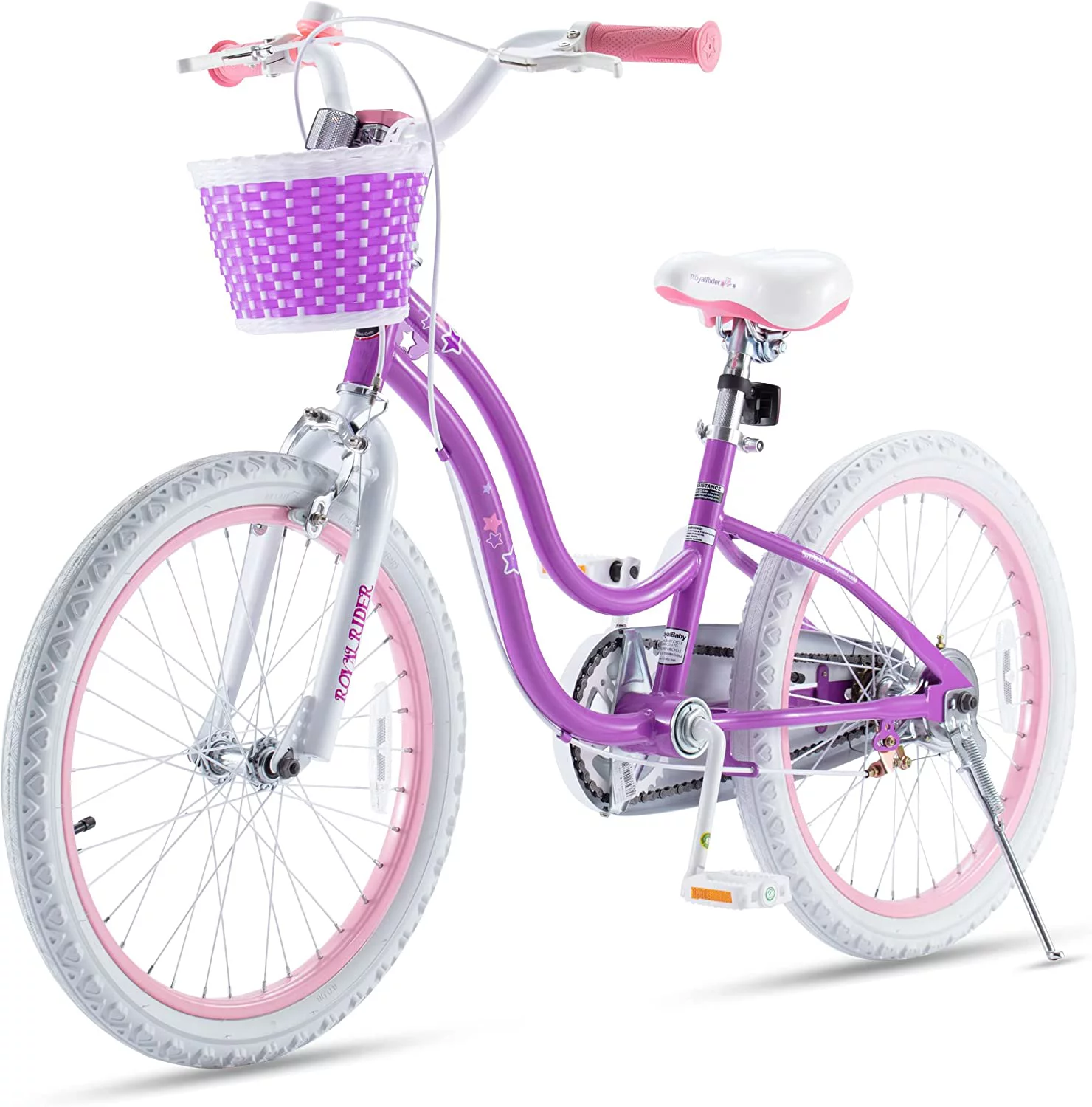 RoyalBaby Stargirl Kids Bike 20 Inch Girls Bicycle for Children with Kickstand Basket Blue - Womvr