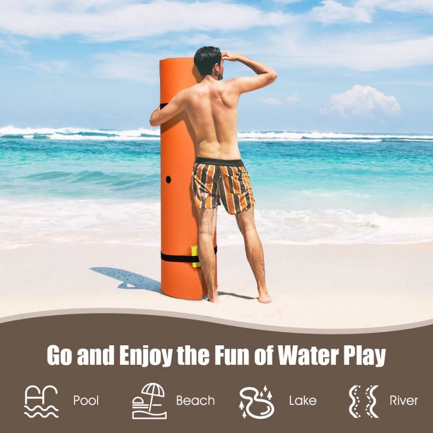 3-Layer Water Floating Mat Foam Pad for Lake, 83