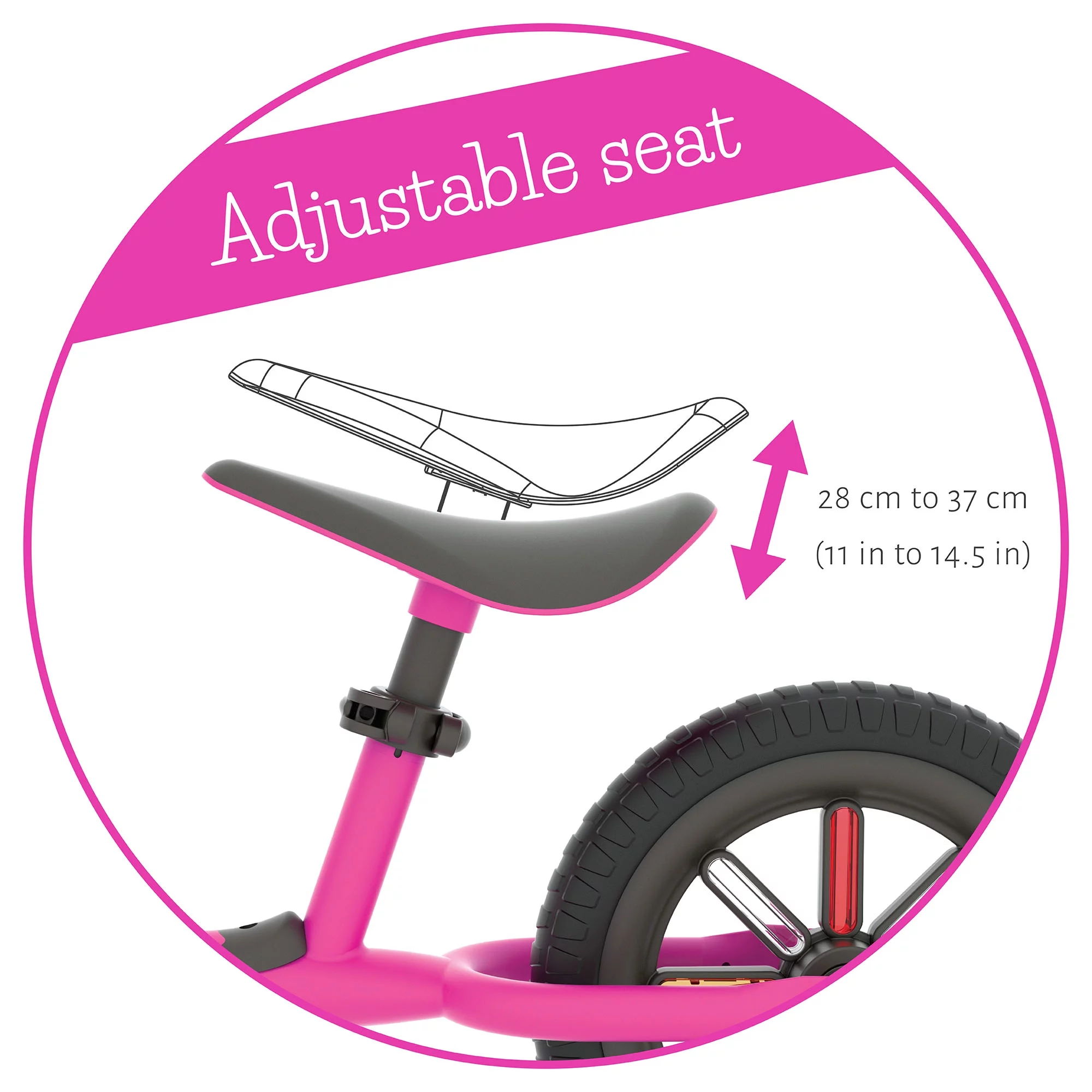 Chillafish Buzzi 10' Balance Bike for Kids 1.5 years and older, Lightweight Toddler Bike with Adjustable Seat - Womvr