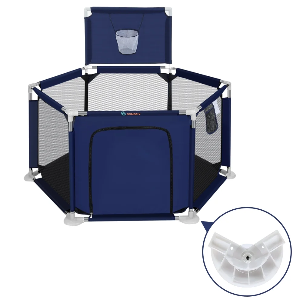 Baby Playpen, Baby Play Yard, Baby Fences Christmas Gifts Space Saving Baby Bodyguard, Blue - Womvr