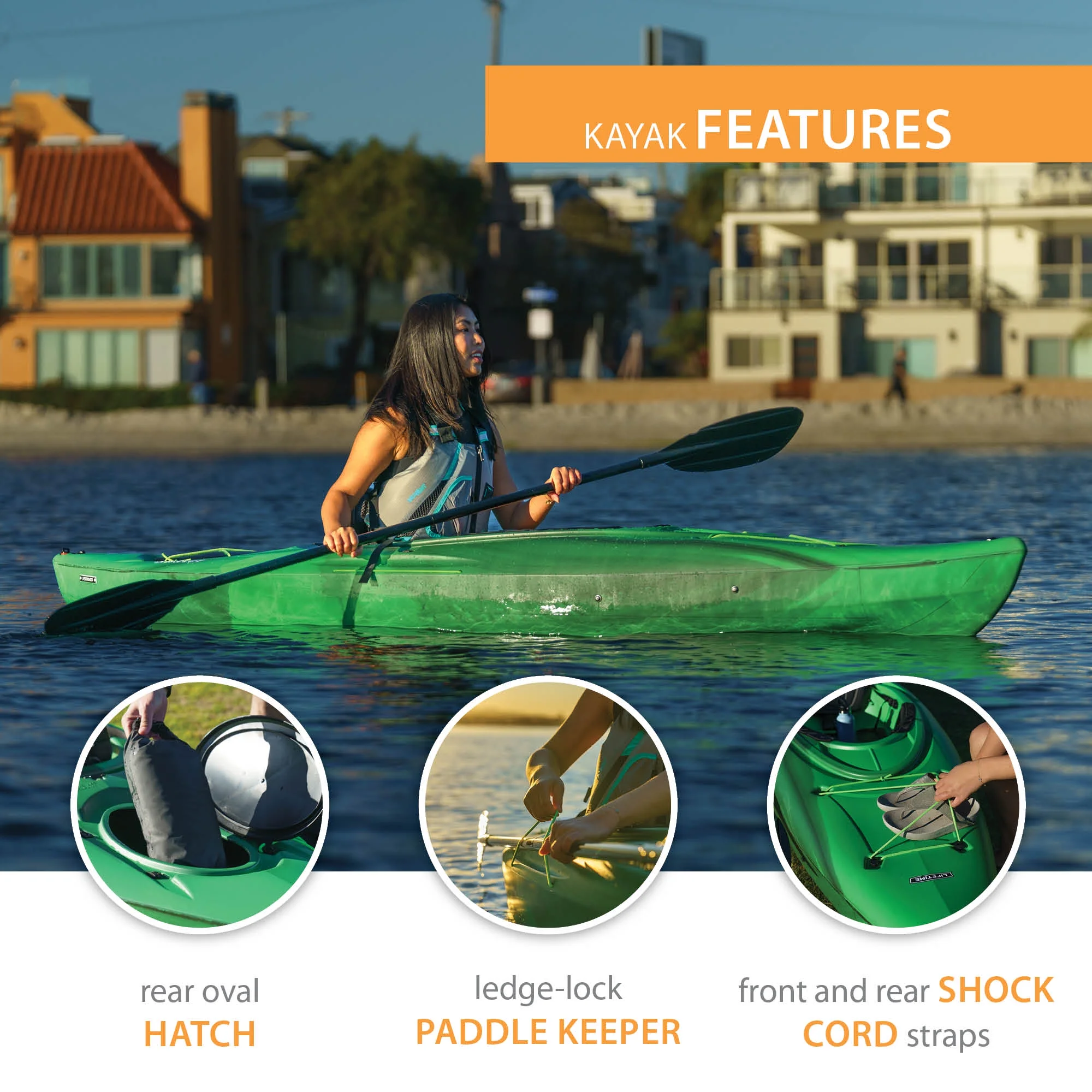 Lifetime Guster 10 ft Sit-Inside Kayak, Lightning Fusion (90852) - Womvr