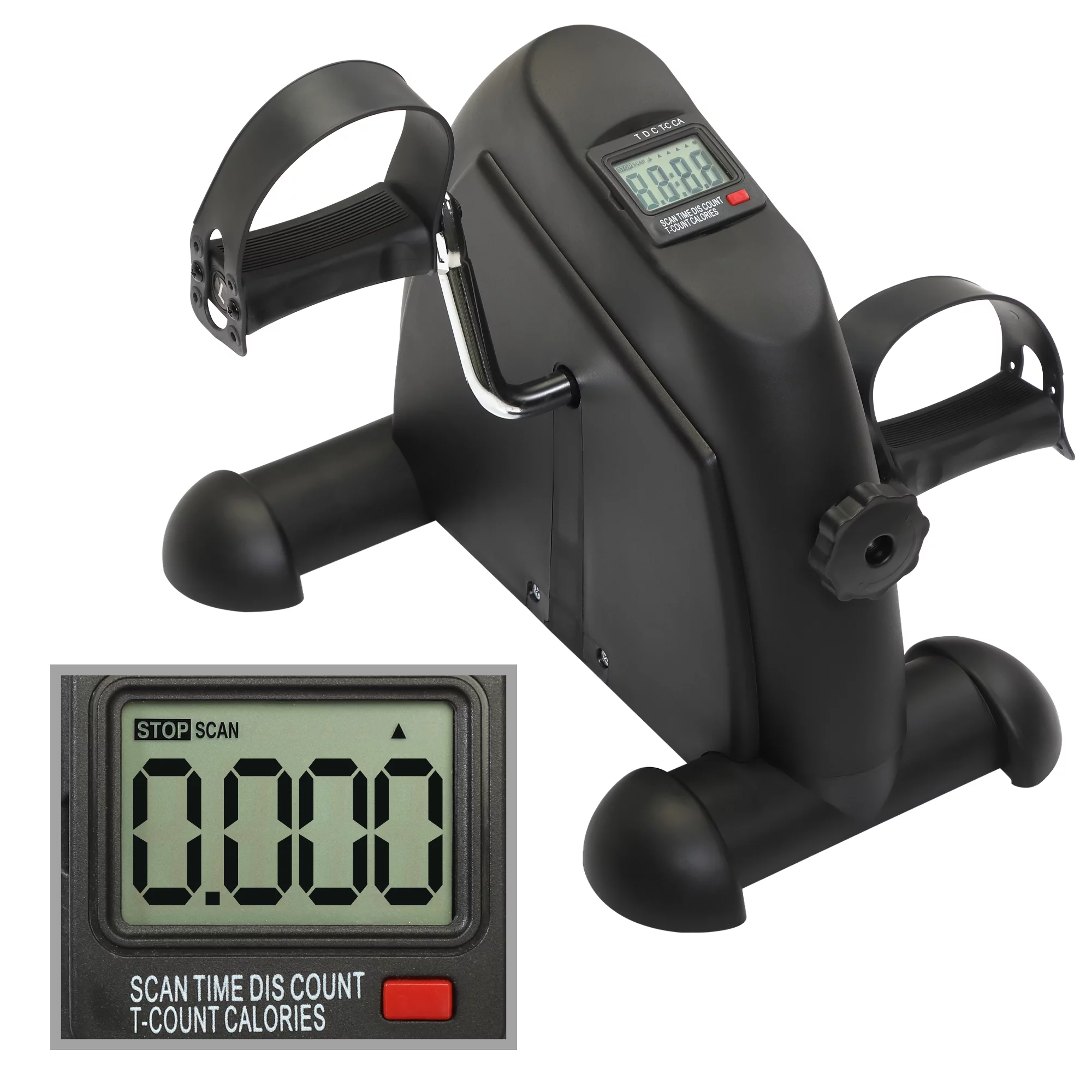 Sandinrayli Portable Mini Under Desk Stationery Pedal Exercise Bike with LCD Display, for Arms, Legs, Physical Therapy, Home Office Workout, Black - Womvr