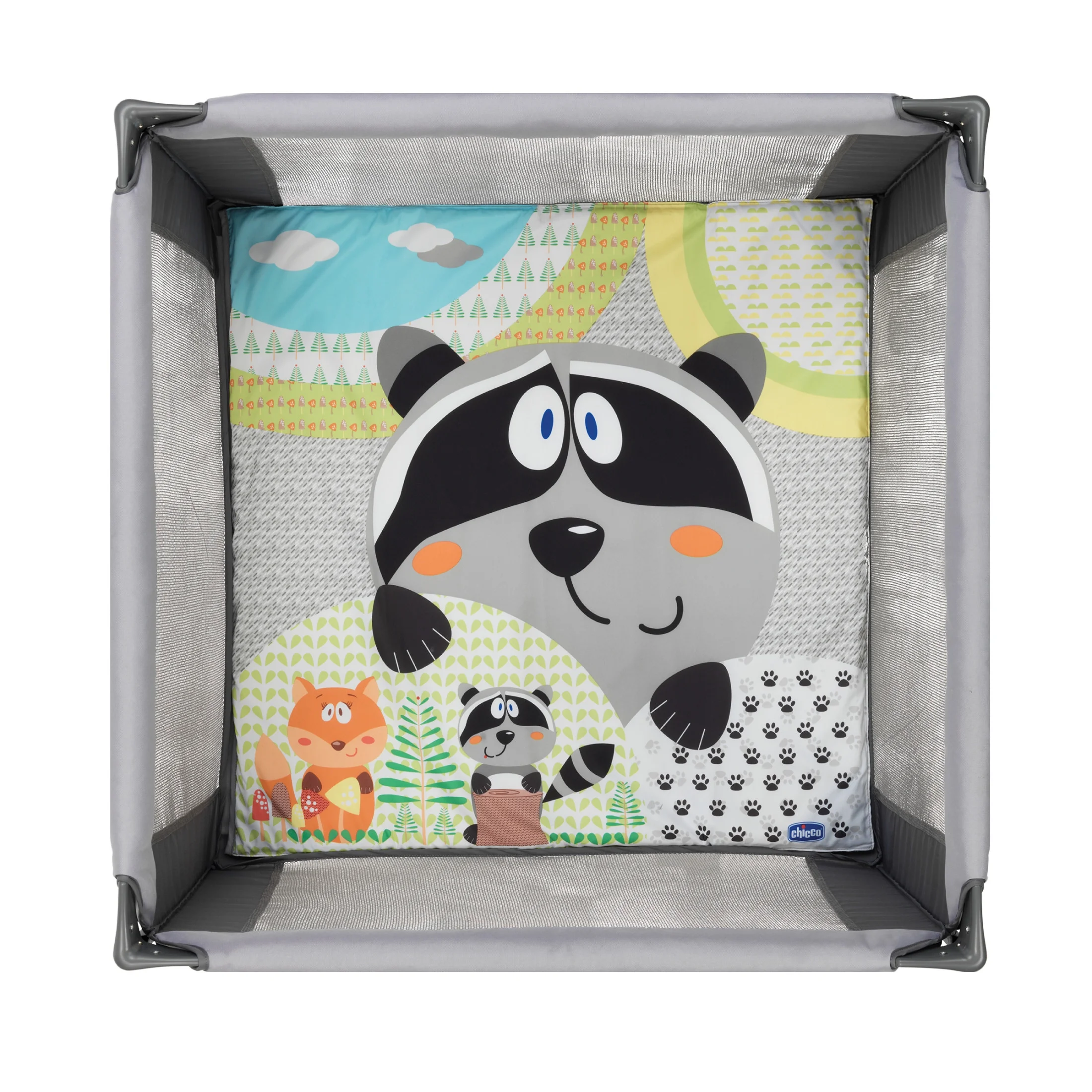 Chicco Tot Quad Portable Square Baby Playpen - Honey Bear (Grey) - Womvr