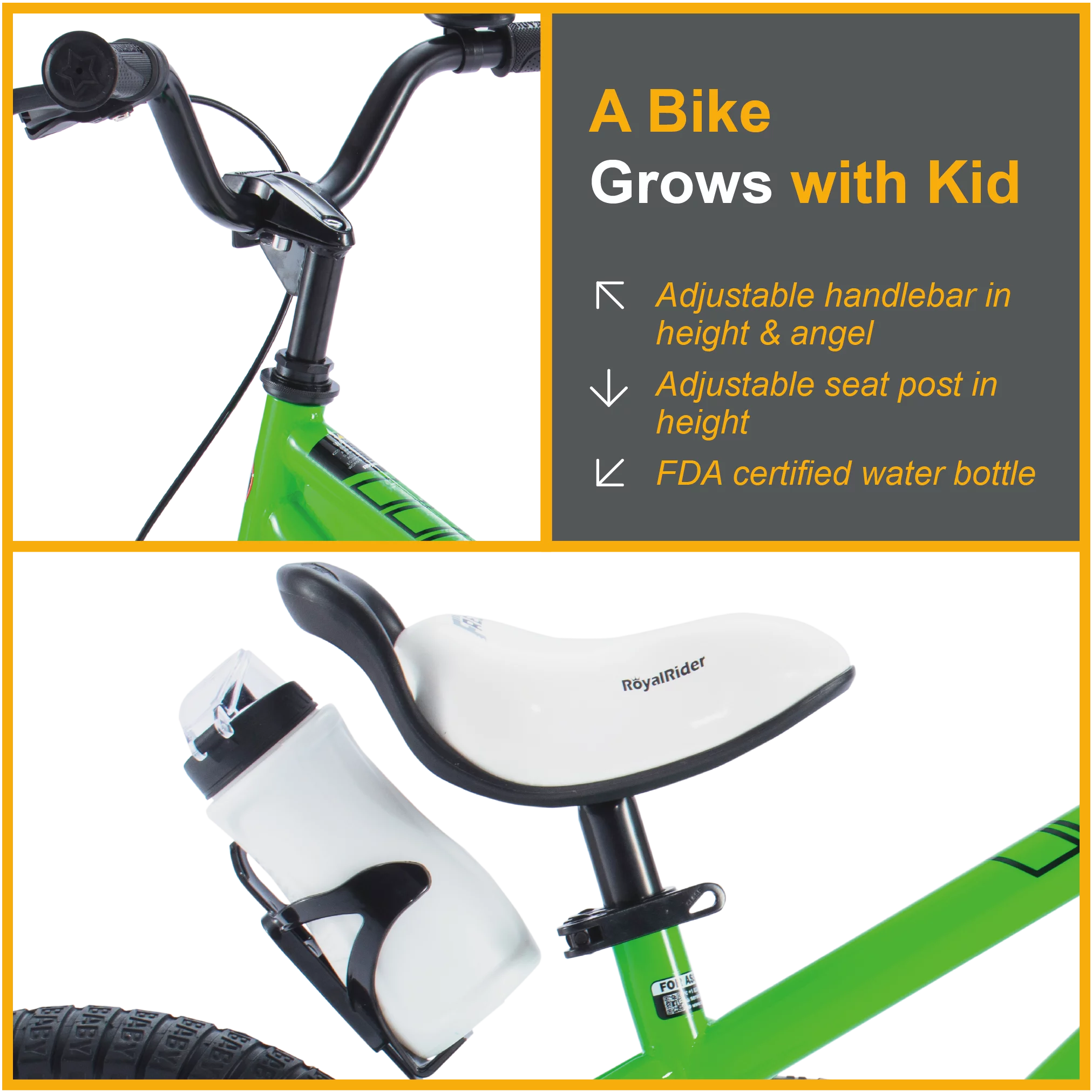 Royalbaby Freestyle Kids Bike 12 14 16 18 20 Inch Bicycle for Boys Girls Ages 3-12 Years, Multiple Color Options - Womvr