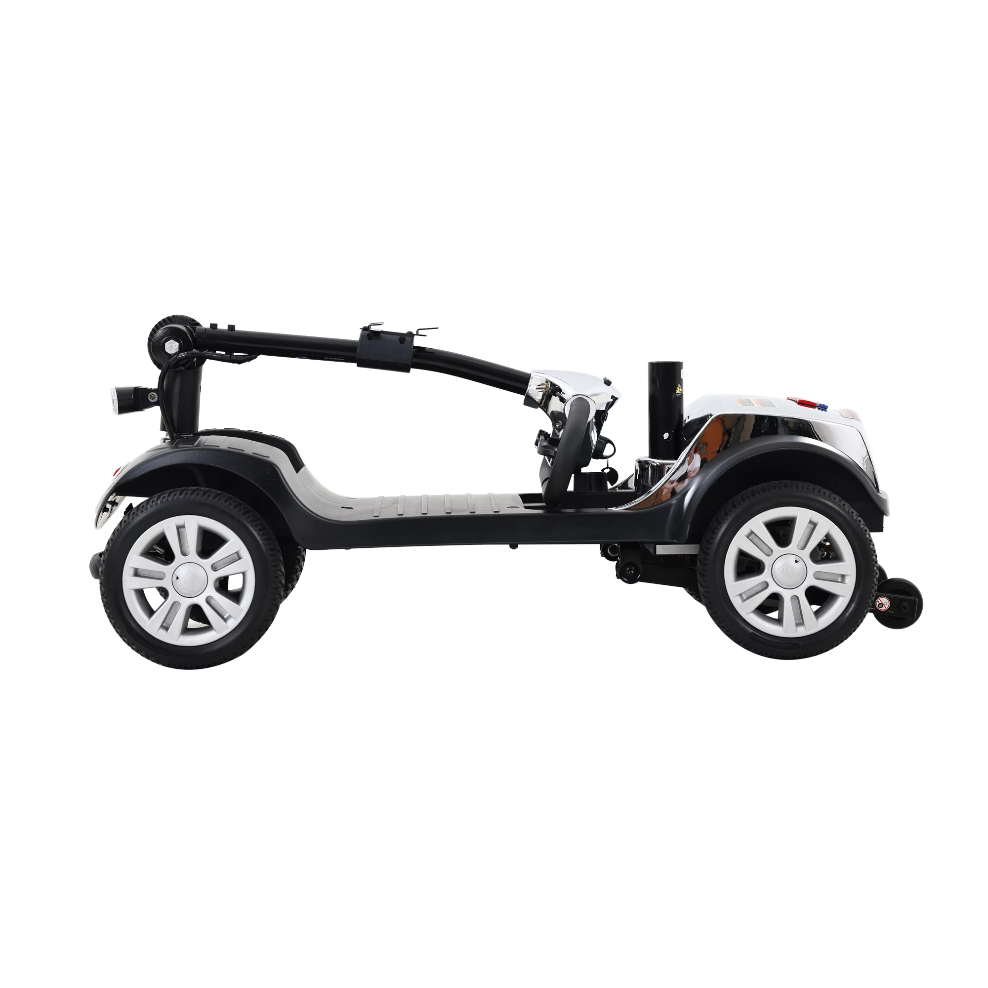 BTMWAY Mobility Scooter, 4 Wheels Electric Scooter for Seniors, Compact Folding Travel Mobility Scooters for Adult, Transformer Mobility Scooter with Swivel Seat, Front and Rear LED Light, Silver - Womvr