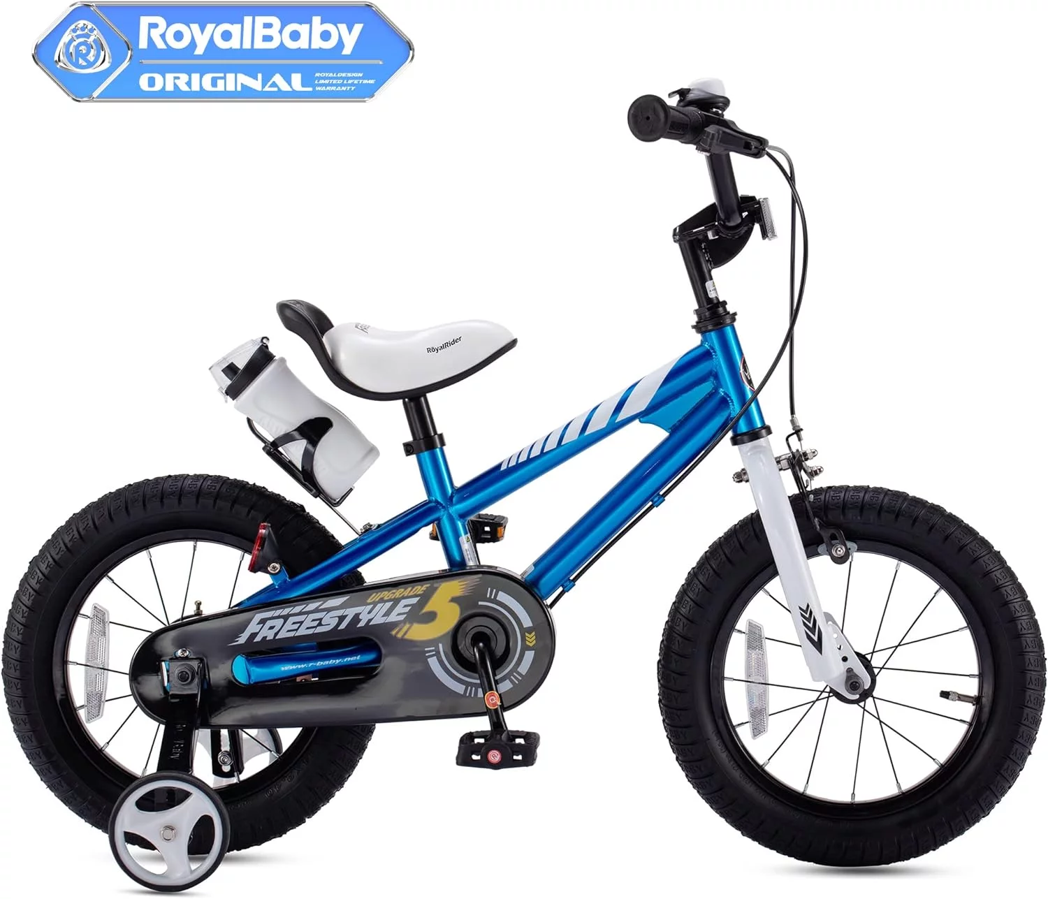 Royalbaby BMX Freestyle 12 inch Kid's Bike Blue with Two Hand Brakes - Womvr