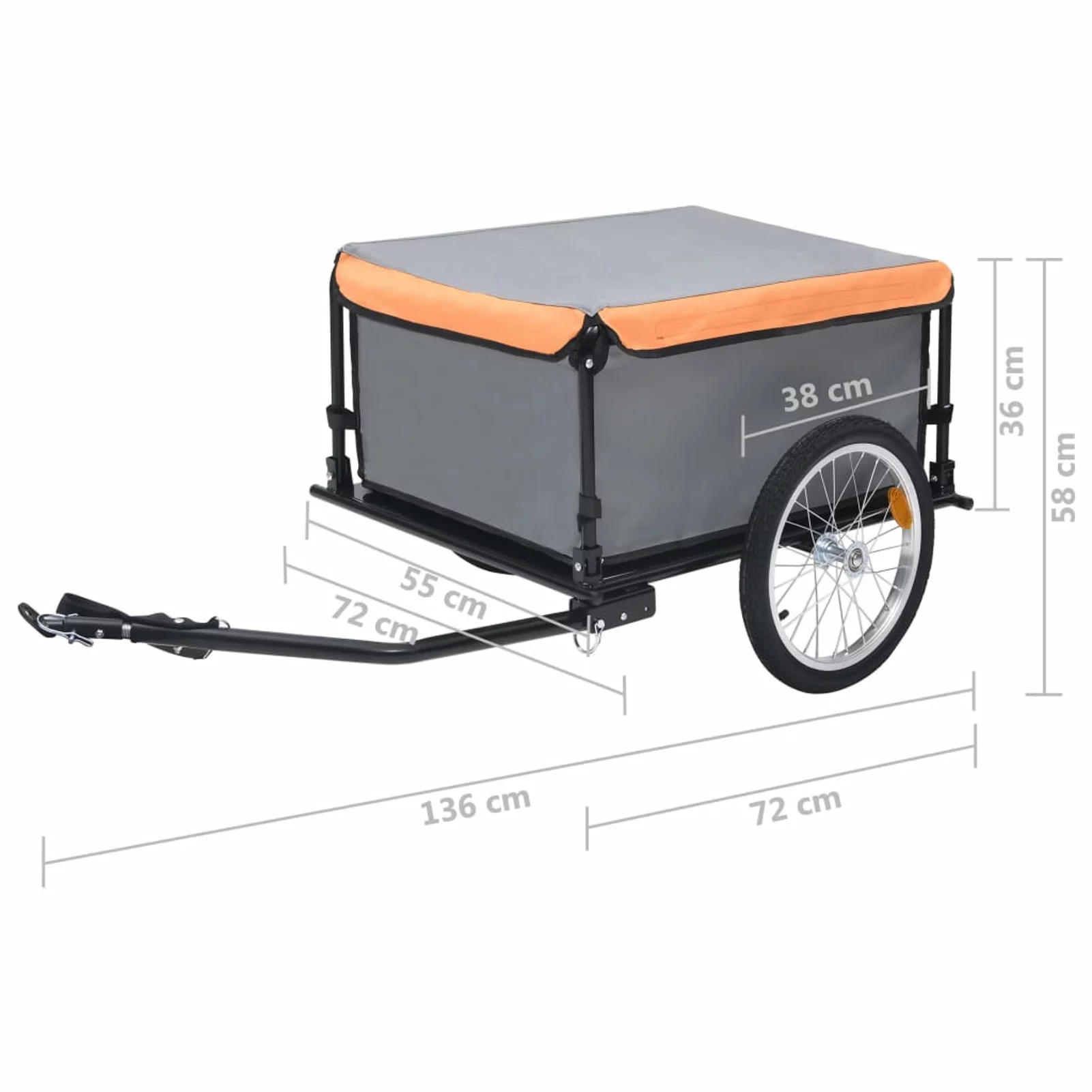 Suzicca Bike Cargo Trailer Gray and Orange 143.3 lb - Womvr