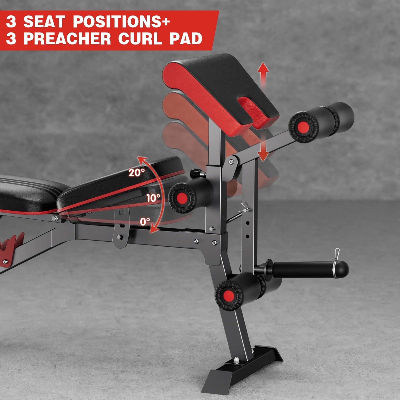 GIKPAL 6 Positions Adjustable Weight Bench,Foldable Workout Olympic Weight Bench Press for Full Body Strength Training,Incline, Flat, Decline,Maximum Weight 800 Lbs. - Womvr