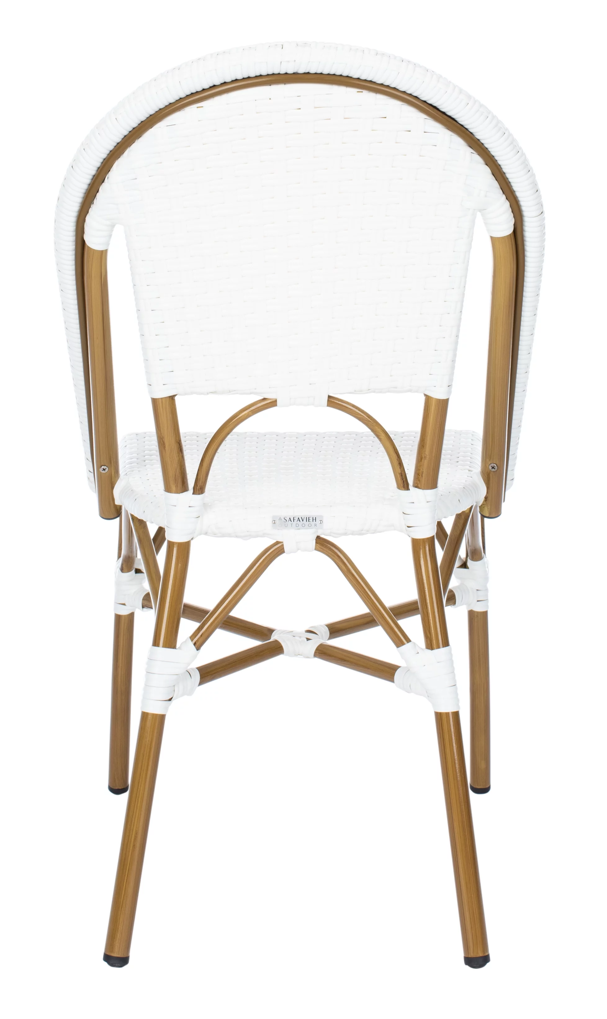 SAFAVIEH Salcha Outdoor French Bistro Side Chair, Blue/White, Set of 2 - Womvr