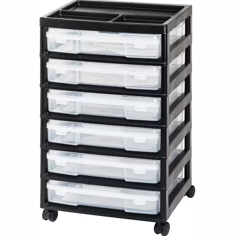 Iris 6 Case Rolling Scrapbook Cart - Womvr
