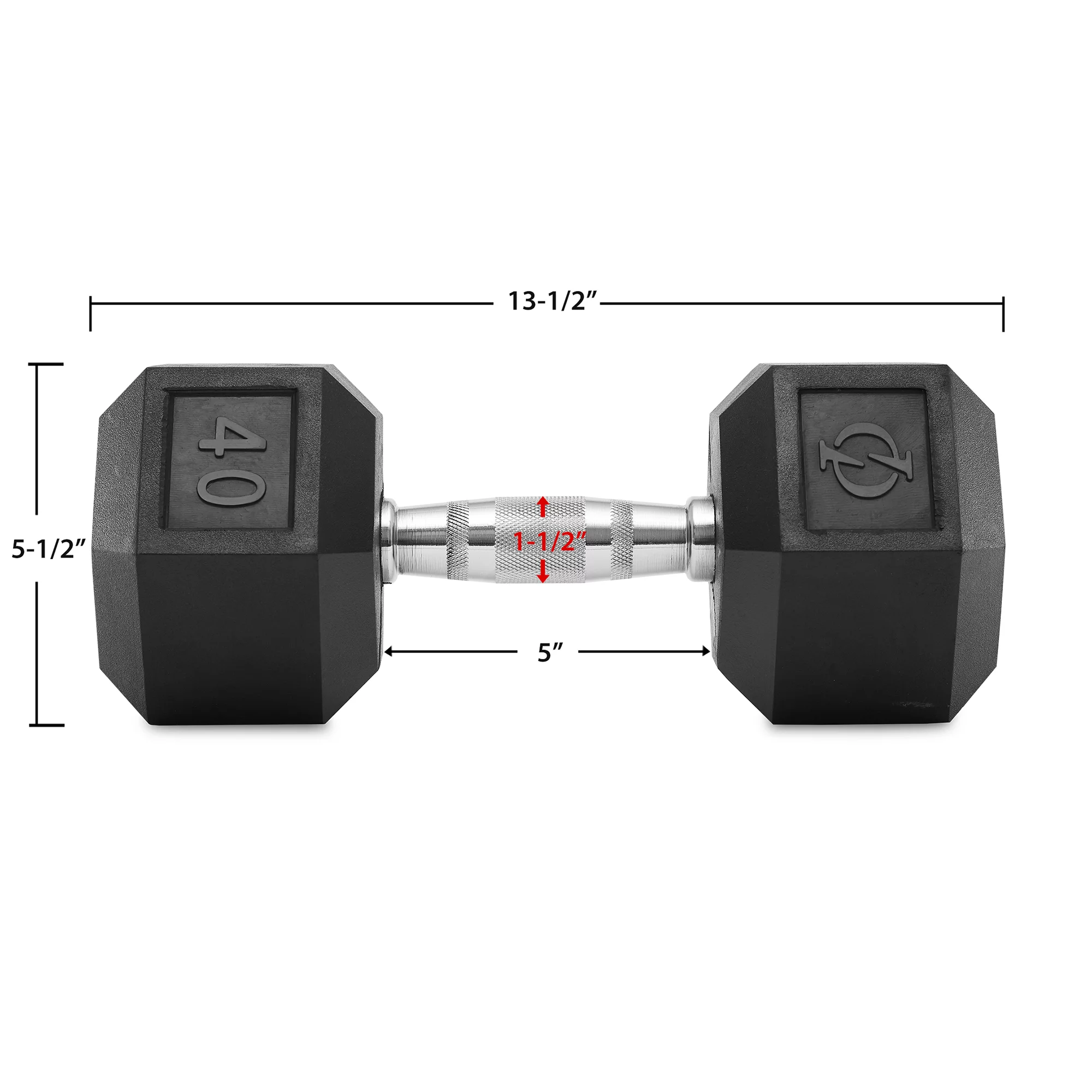 Philosophy Gym Rubber Coated Hex Dumbbell Hand Weight, 45 lbs - Womvr
