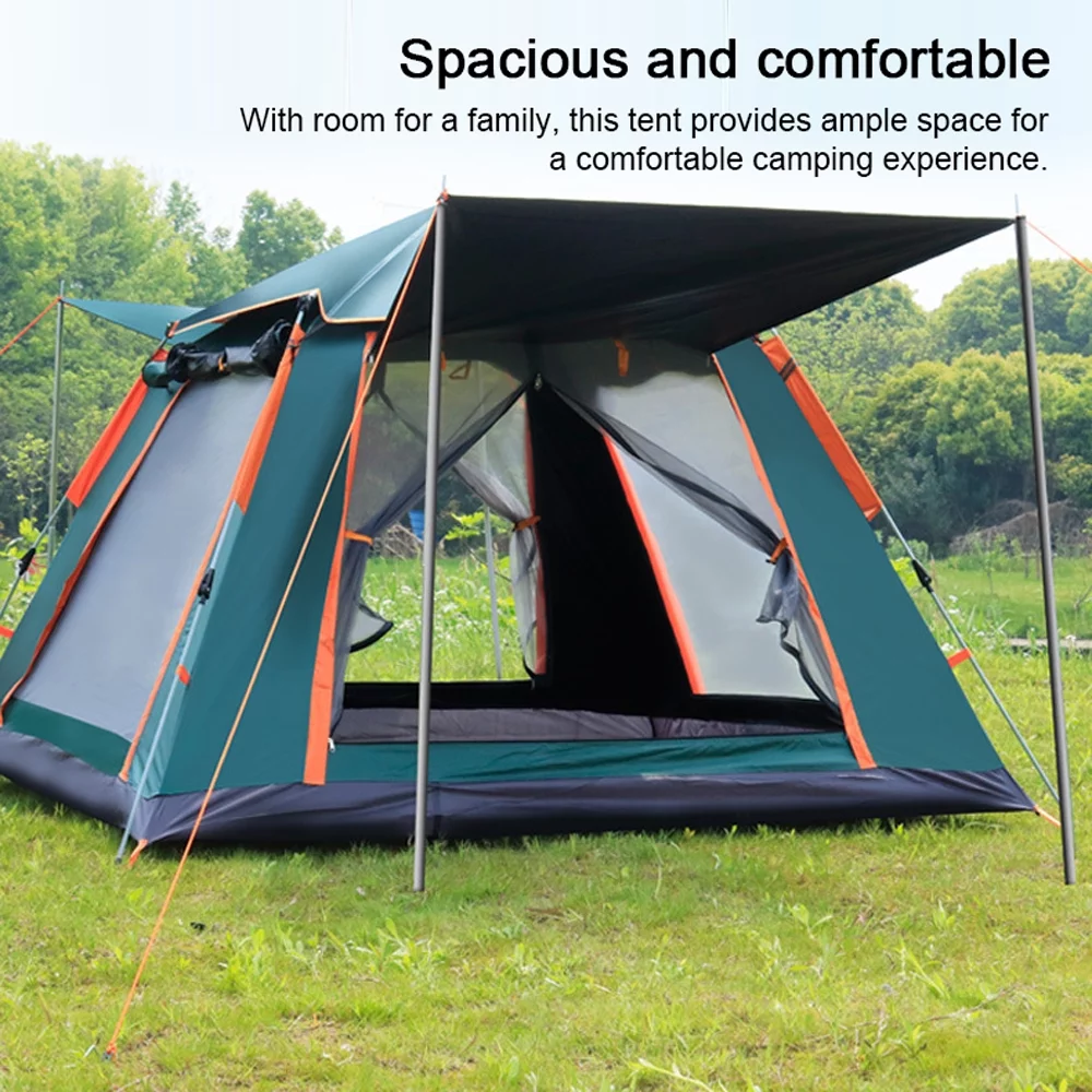 Outdoor 4/6 Person Automatic Quick-opening Tent, Travel Camping Tent,  Rainproof Sunshine-proof Tent Fishing Hiking Sunshine Shelter - Womvr