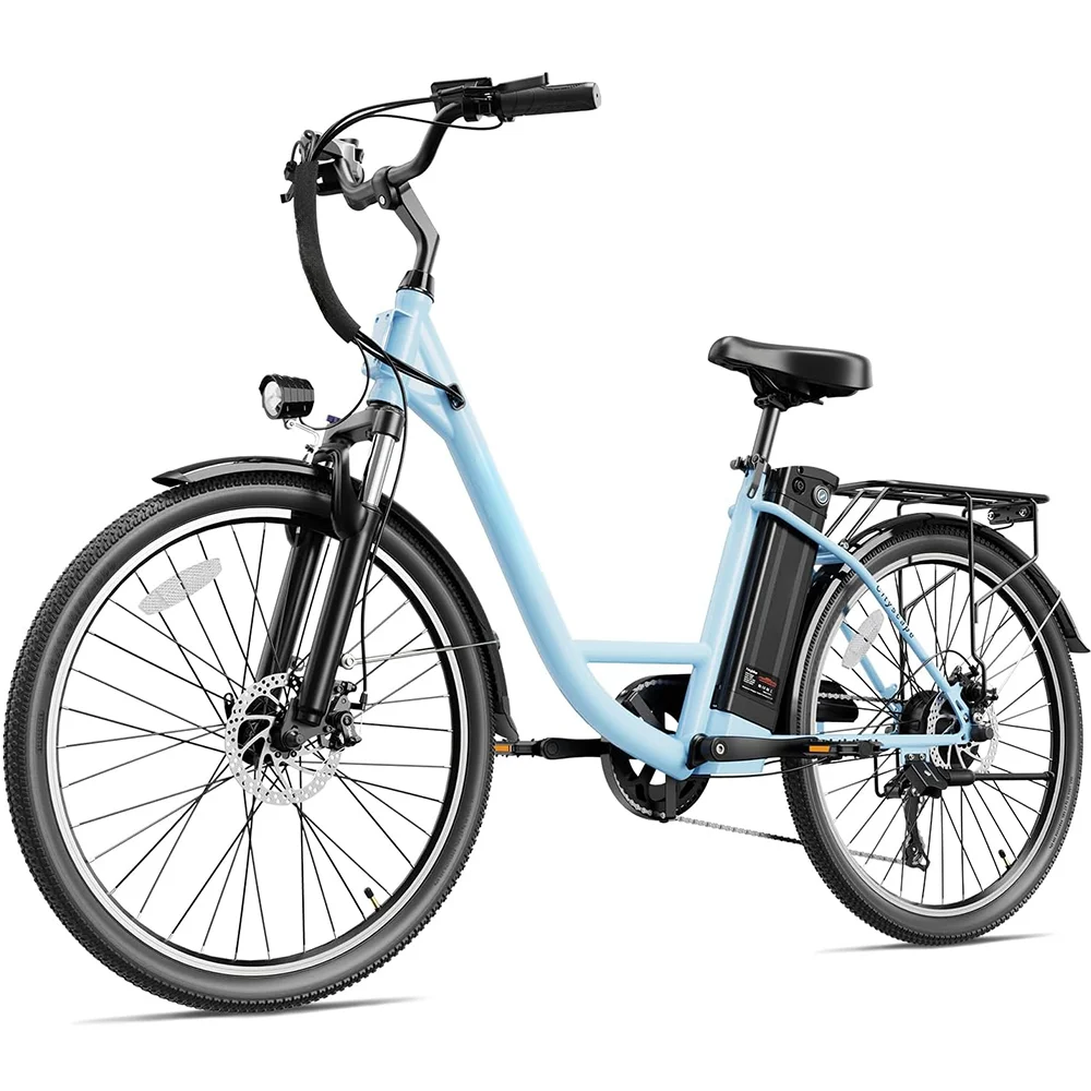 Yoloway Cityscape Electric Bike for Adults, 350W Electric Bike with 36V 10Ah Removable Battery, 26