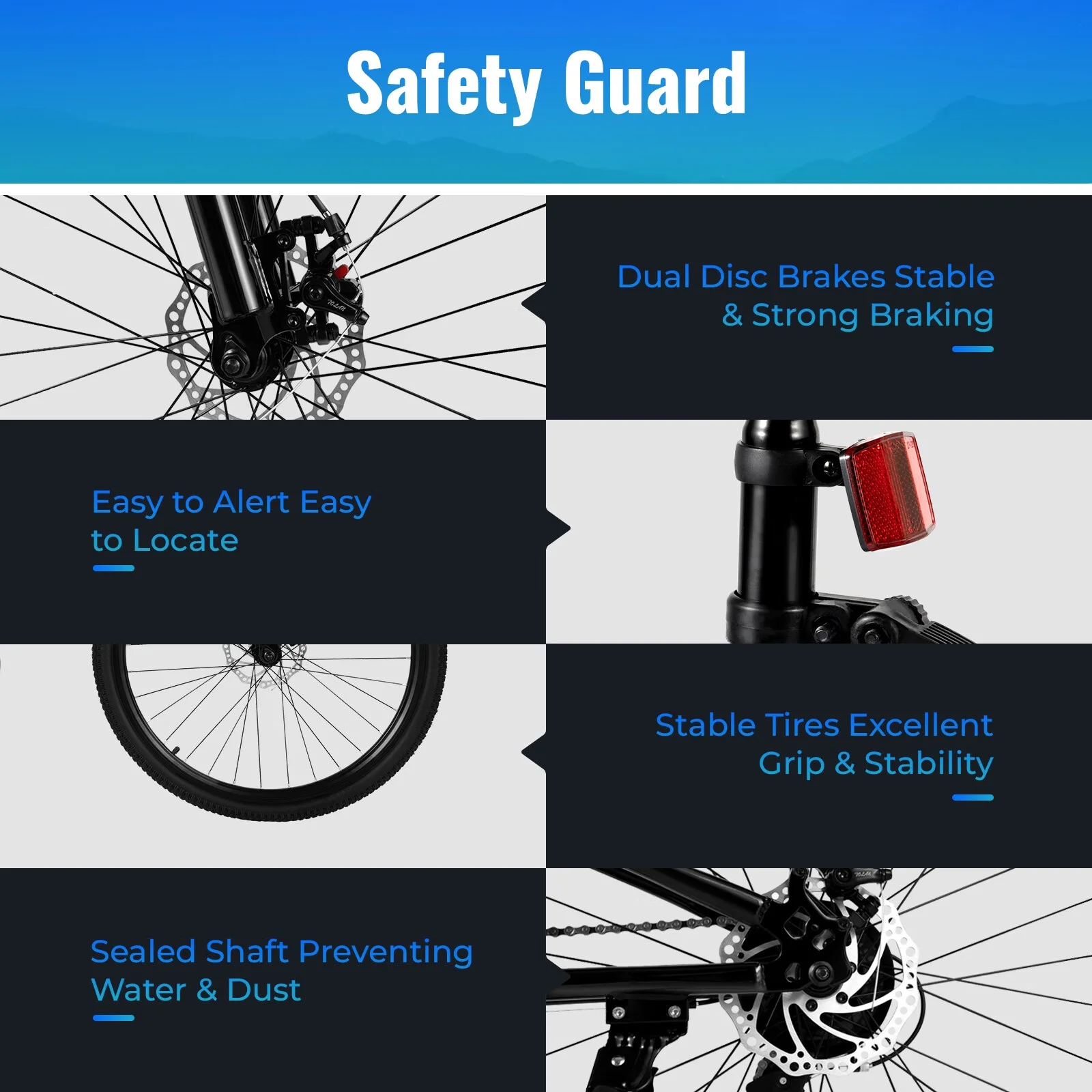 Aiqidi 26 Inch 21 Speed Folding Mountain Bike Full Suspension Dual Disc Brakes Bicycle Unisex Adult Bicycle Black - Womvr