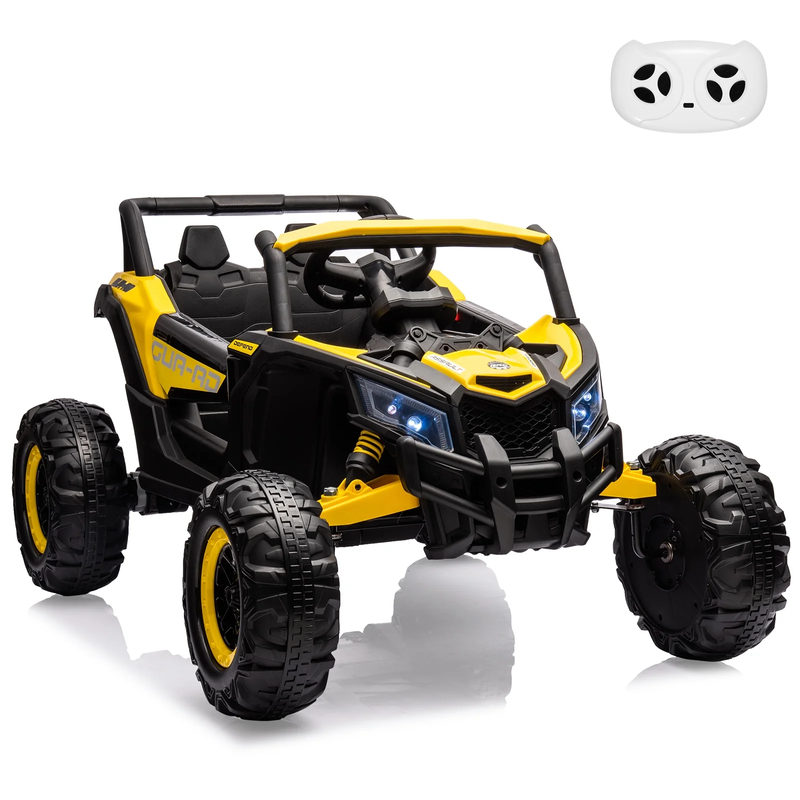 EastVita Ride on UTV Car, 24V Ride on Car Battery Powerd Electric Off-Road UTV Car w/Remote Control, 200W Motor, Spring Suspension, Music, LED Lights, ATV, Red - Womvr