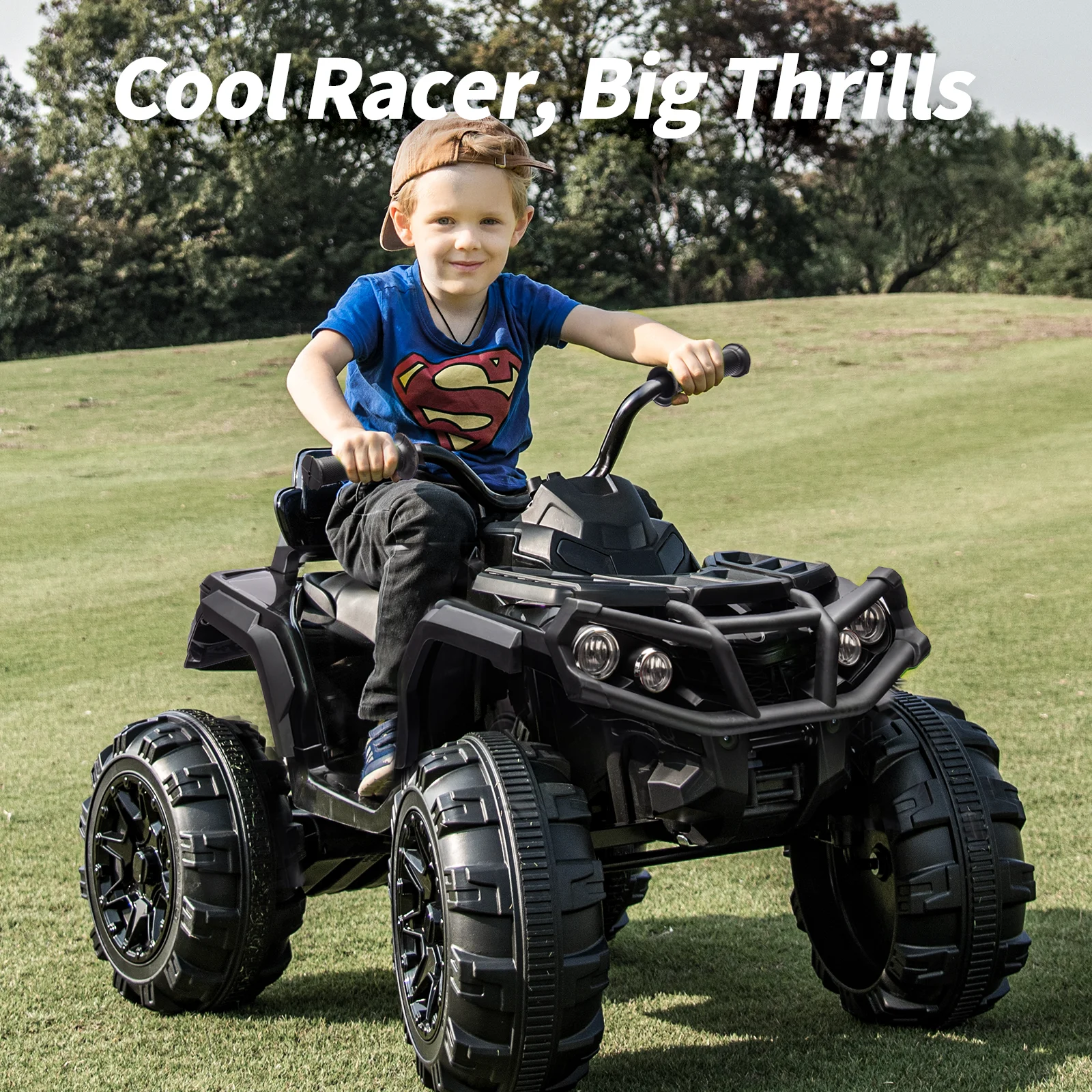 Hikiddo Kids ATV 4 Wheeler, 24V Kids Ride on Toy for Big Kid w/Bluetooth, 400W Motor - Green - Womvr