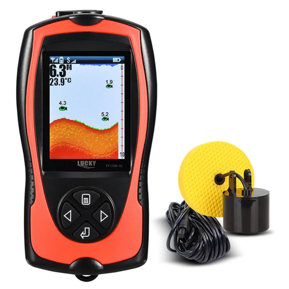 LUCKY FF1108-1CT Portable Fish Finder 100M/300FT Depth Fish Alarm Wired Fish Detector - Womvr