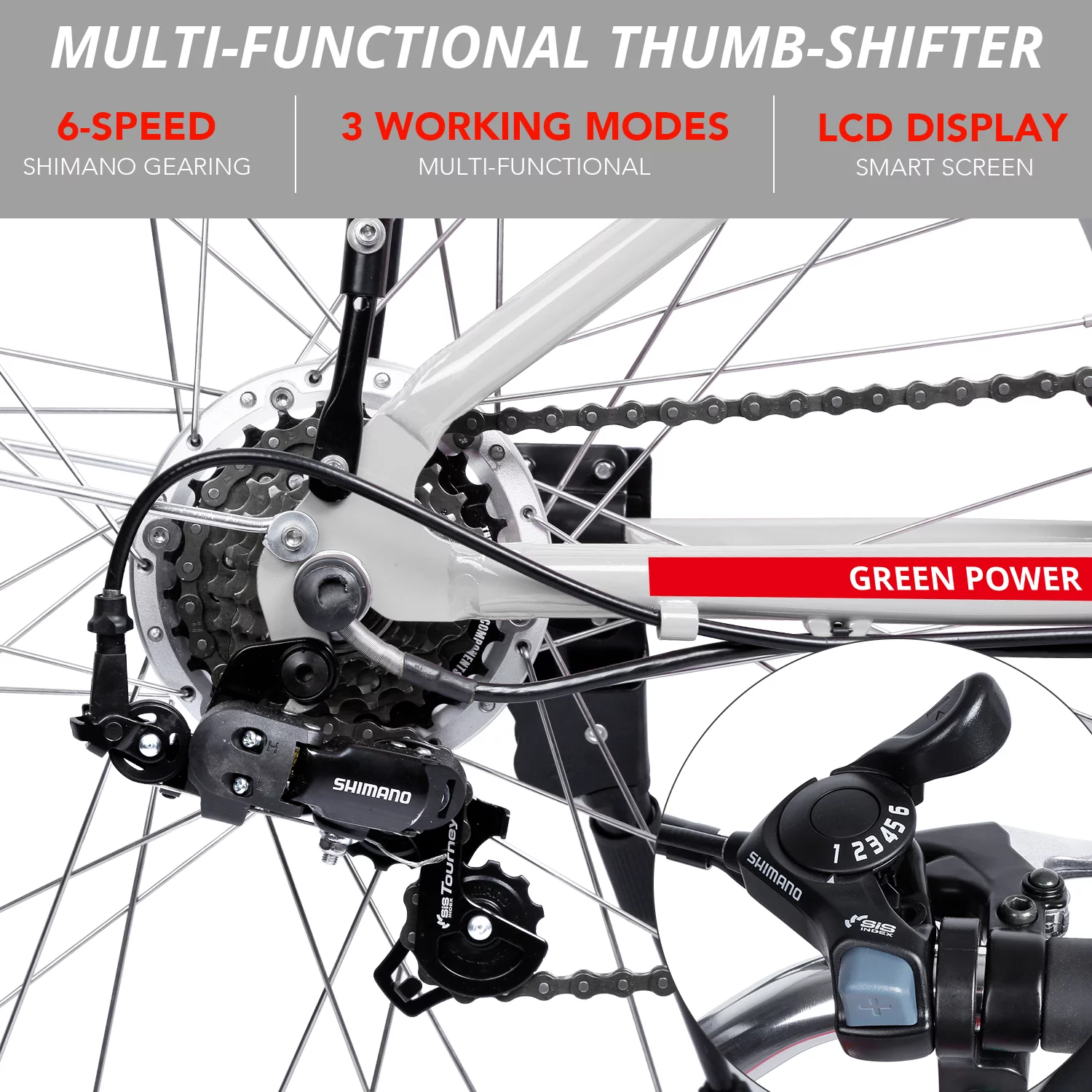 IDEAPLAY P20 24 inch Electric Bike for Adults, 250W Electric Commuter Bicycle with 3 Riding Modes Ebike for Women Men, Gray - Womvr