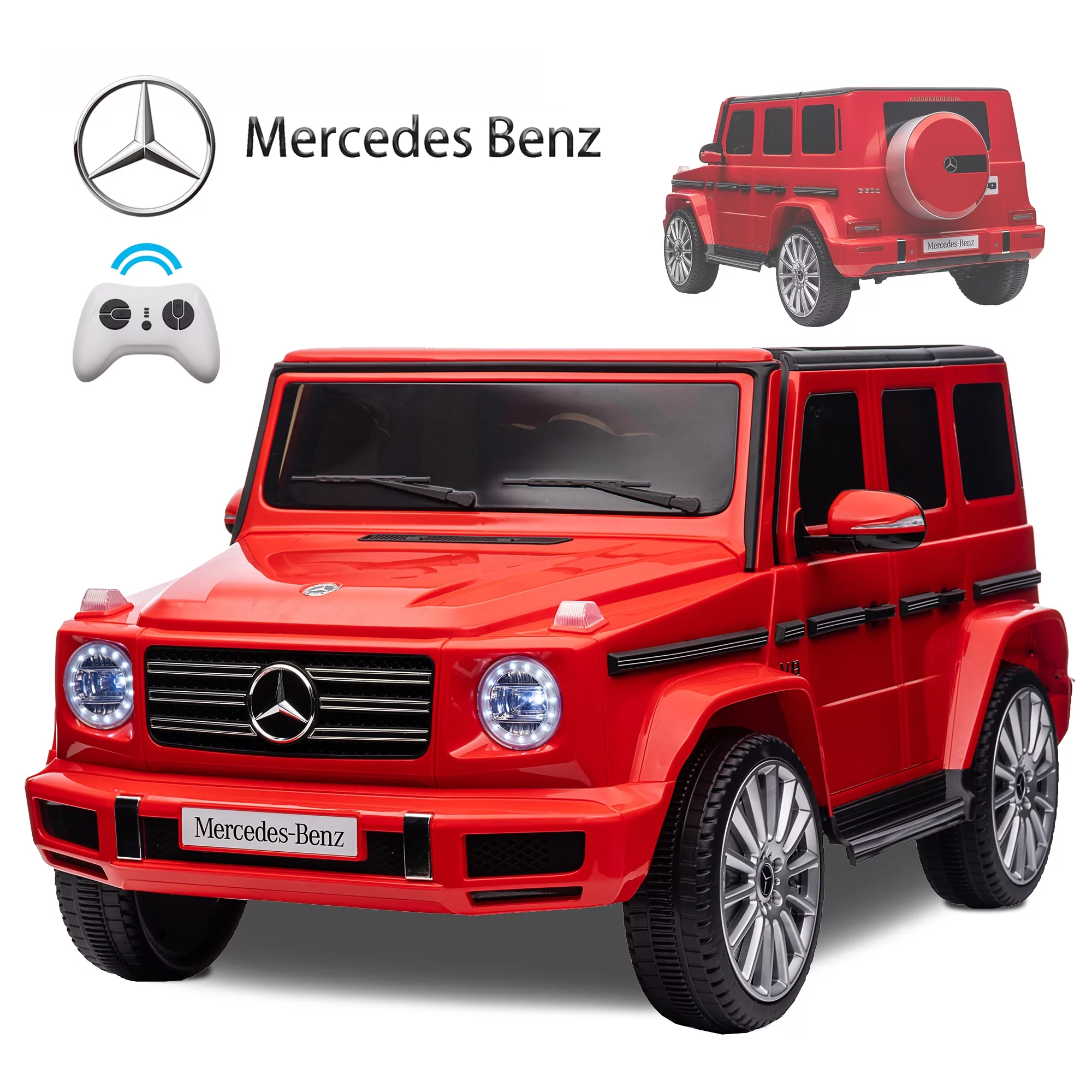 24V Ride on Car with Remote Control for Kids Mercedes Benz Ride on Car Toy for Boys and Girls 3-6 Years Old, Electric Vehicle, Bluetooth, LED Light, White - Womvr