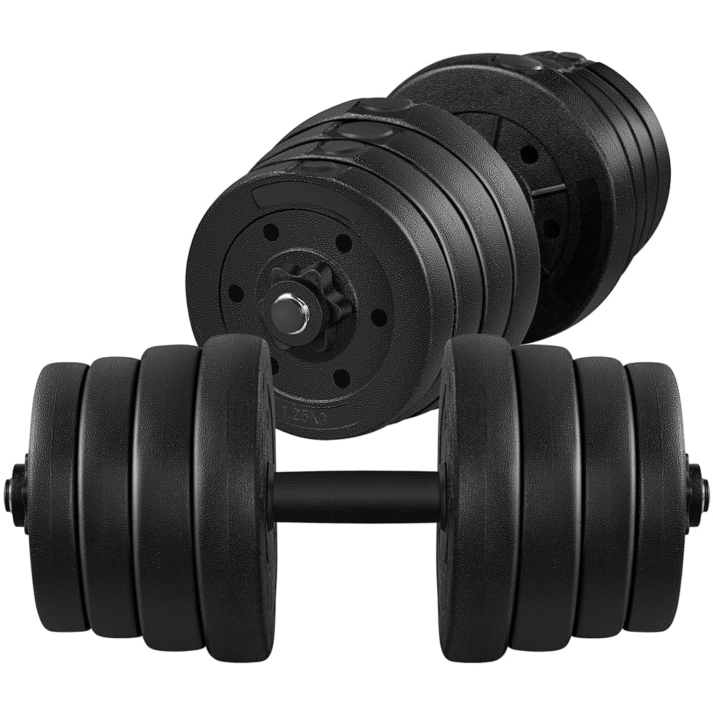 Yaheetech 66LB Adjustable Dumbbell Weight Set Home Training Dumbbell Pair Lifting Black - Womvr