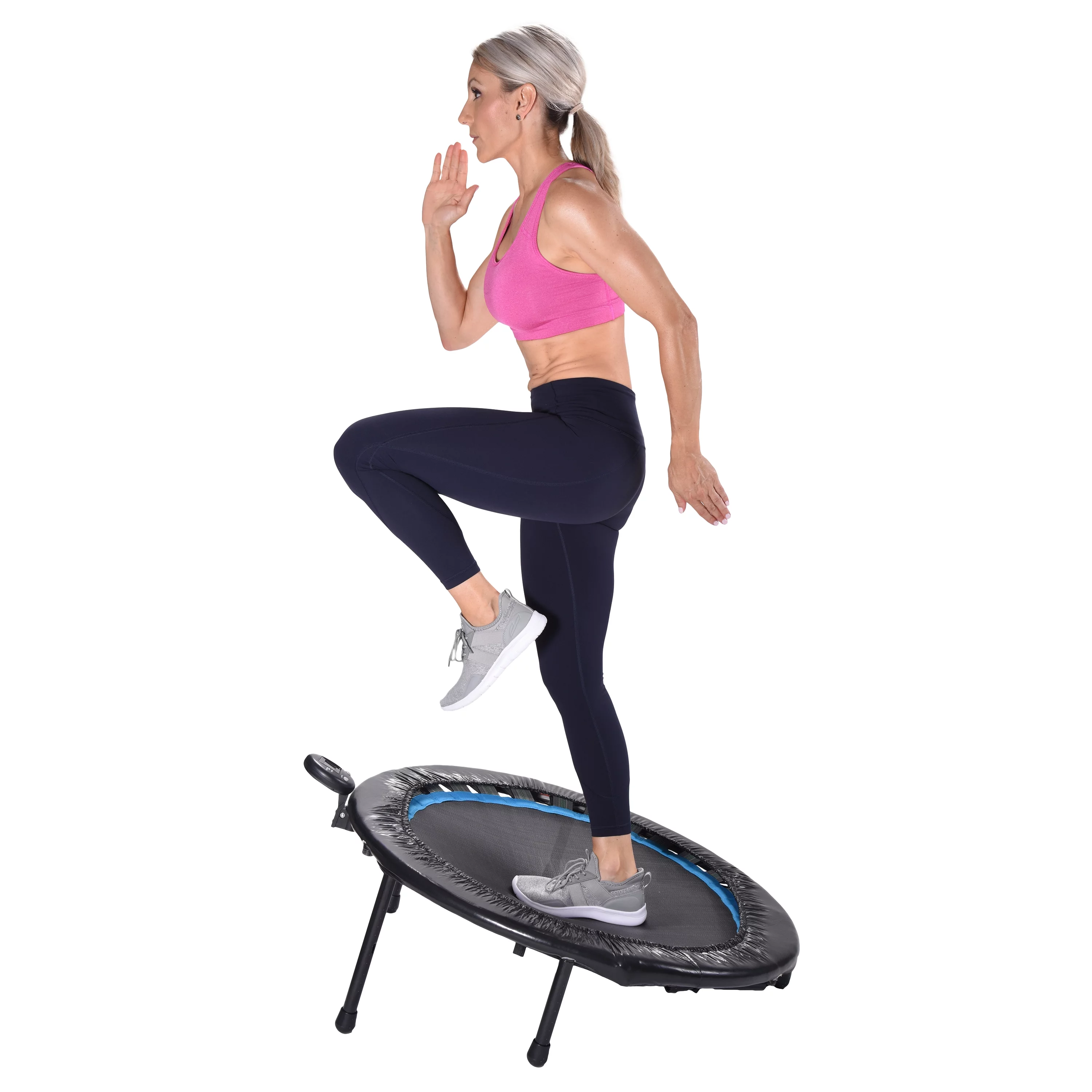 Athletic Works Circuit Trainer Trampoline with Monitor and Adjustable Incline, 36