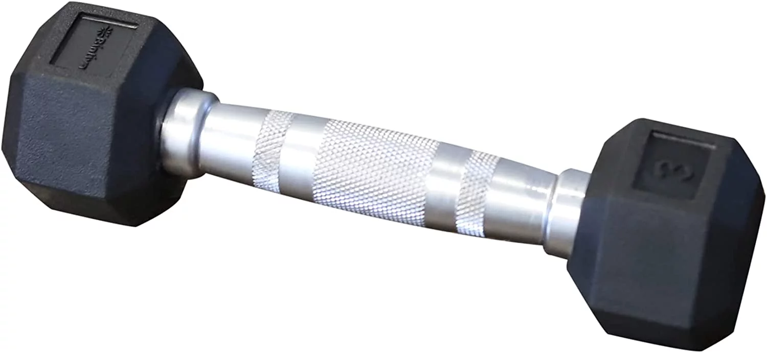 Rubber Coated Hexagon Dumbbells - Pairs - Encased Hand Weights for Men and Women - Womvr