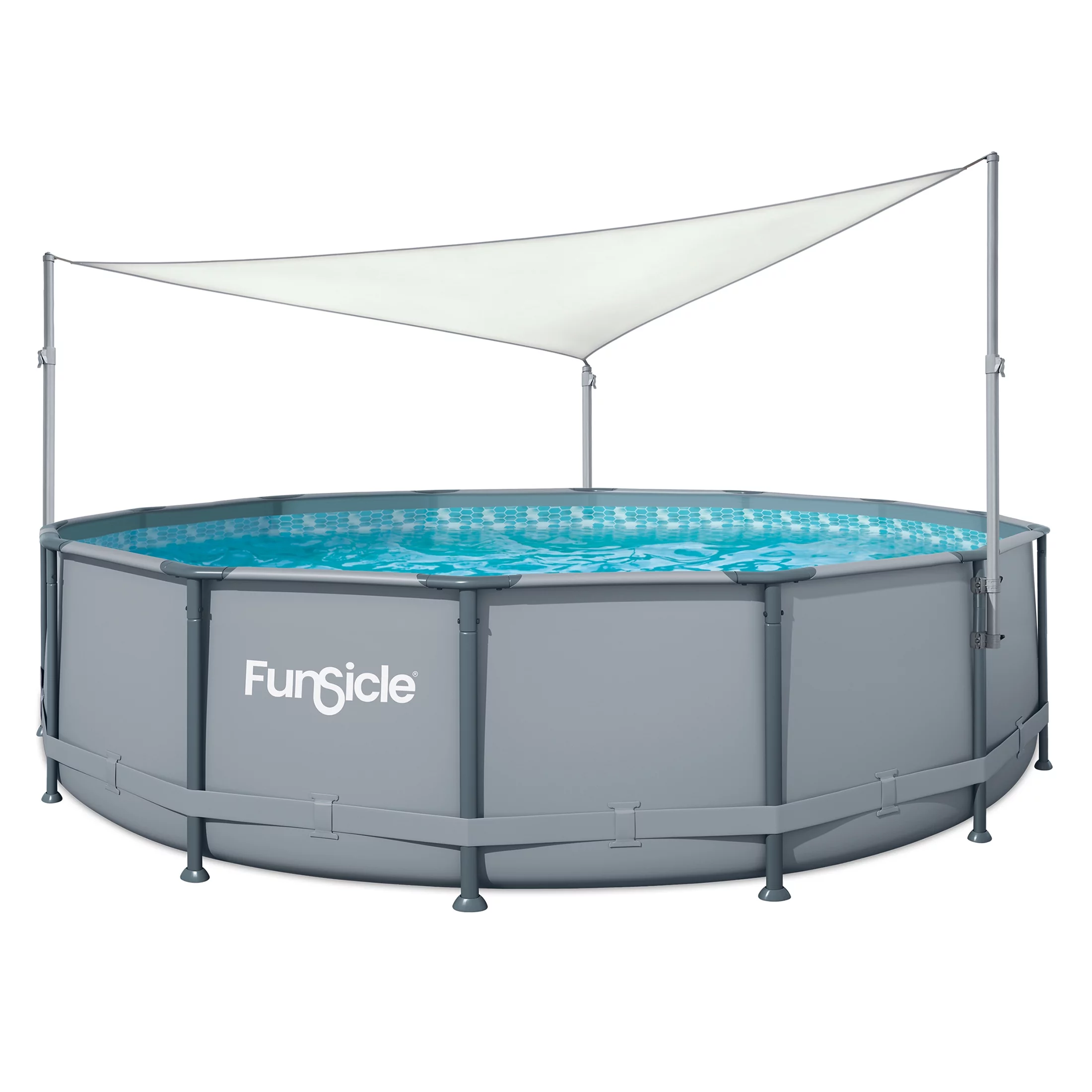 Funsicle Above Ground Swimming Pool Canopy, For Outdoor Use,  White, Triangular, Adults, Unisex - Womvr