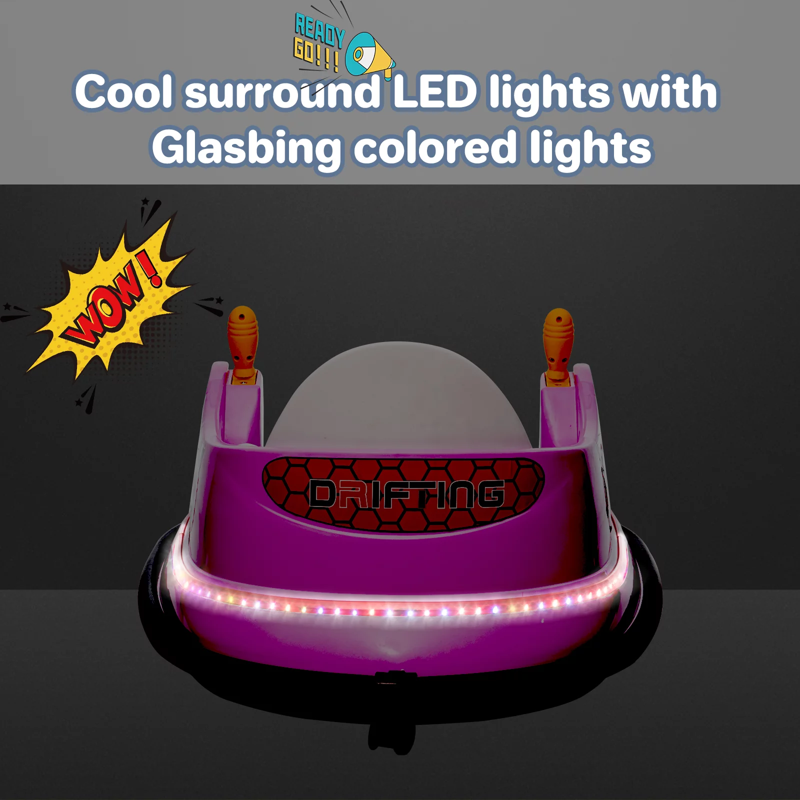 OTTARO 12V Electric Powered Ride on Bumper Car for Girls Boys with Remote Control,360 Spin,Music(Lavender) - Womvr