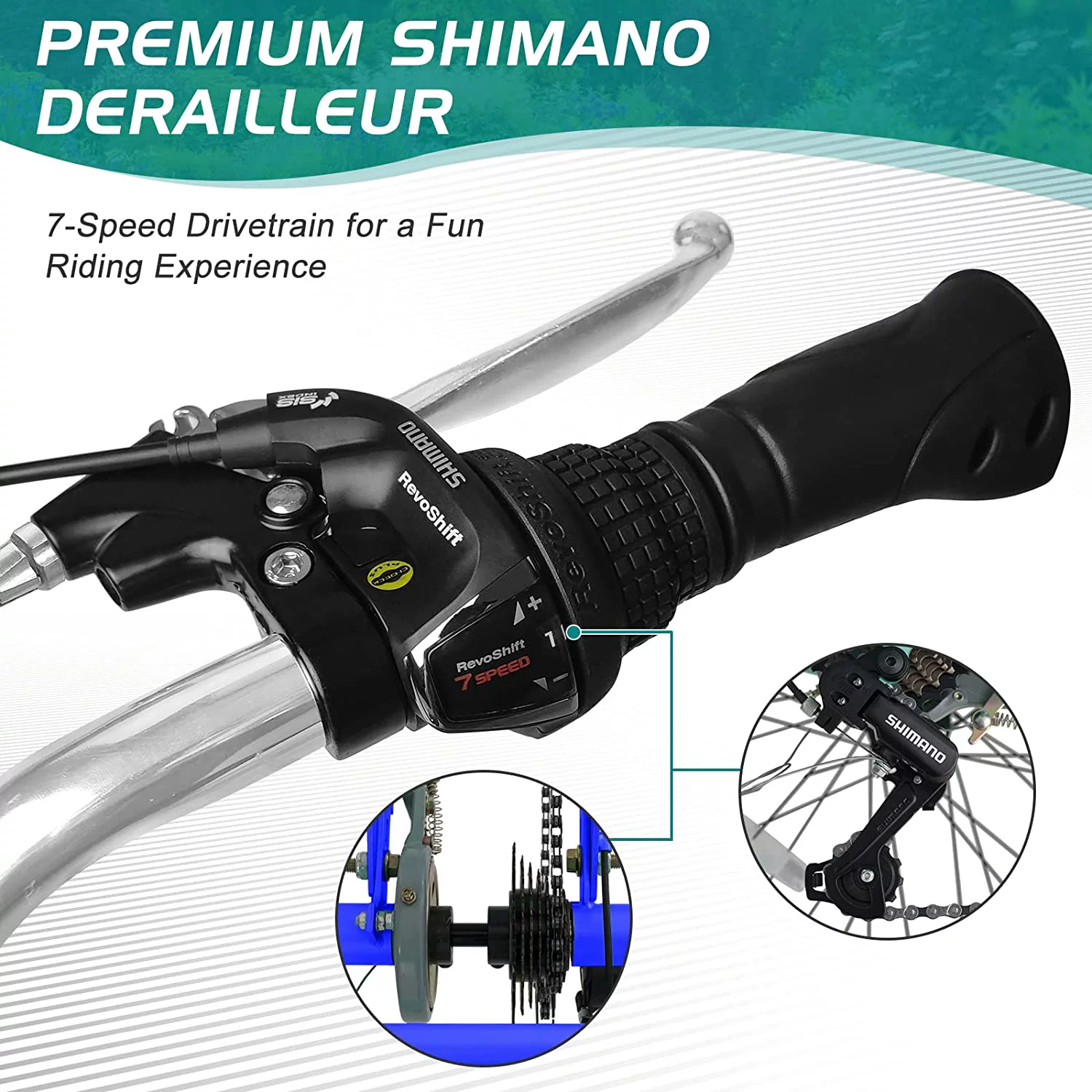 Docred Adult Tricycle 7 Speed 24 Inch Three Wheel Bike Cruiser Trike for Men/Women/Seniors - Womvr