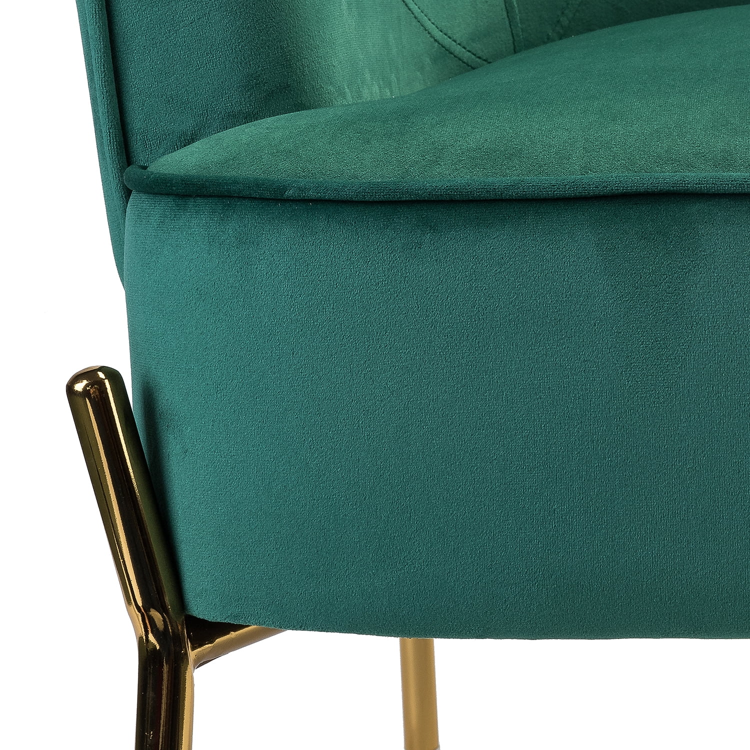 Velvet Upholstered Accent Chair Metal Legs Curved Backrest Lounge Home Armchair Bedroom Adult Pink - Womvr
