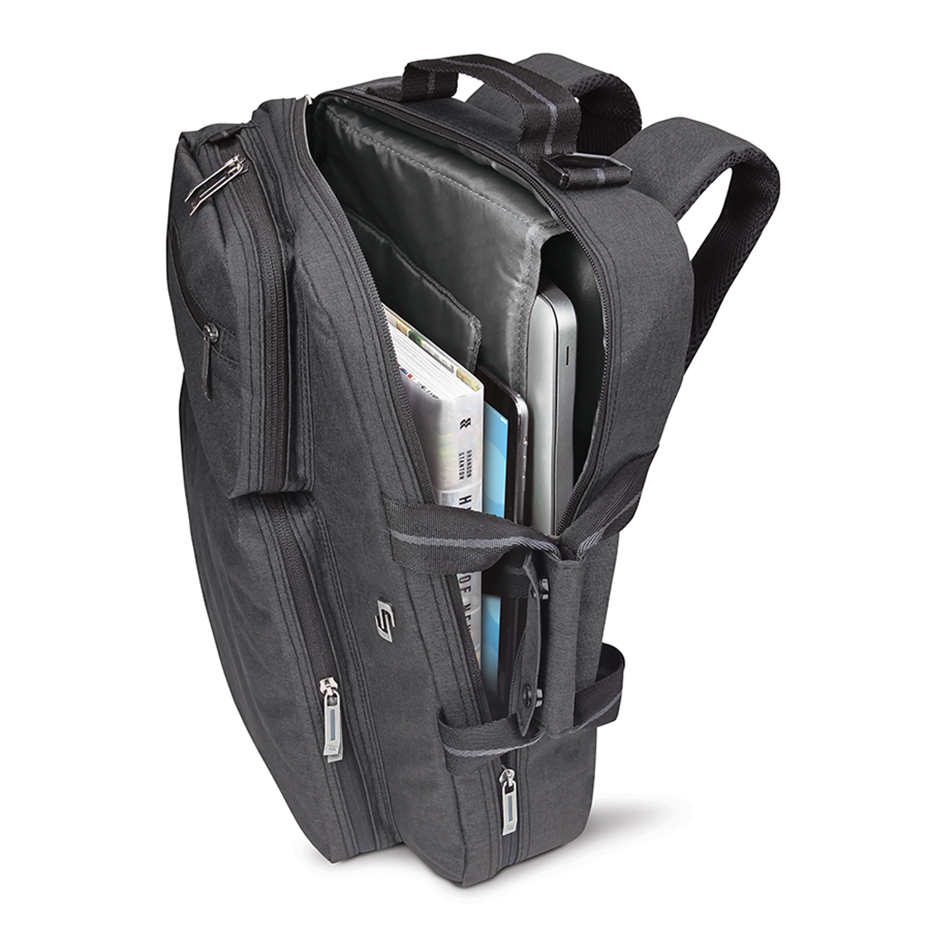 Solo New York Duane Hybrid Briefcase Backpack, Gray, Laptop Tote - Womvr