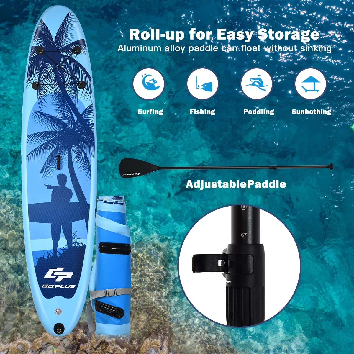 Goplus 9.8' Inflatable Stand Up Paddle Board 6.5” Thick SUP with Premium Accessorie - Womvr