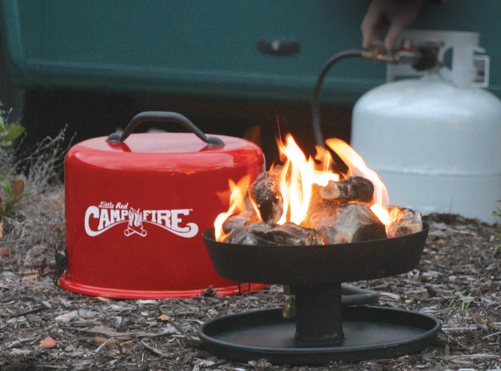 Camco 58035 Big Red Campfire, Approved for RV Campgrounds, Includes 10-Foot Propane Hose - Womvr