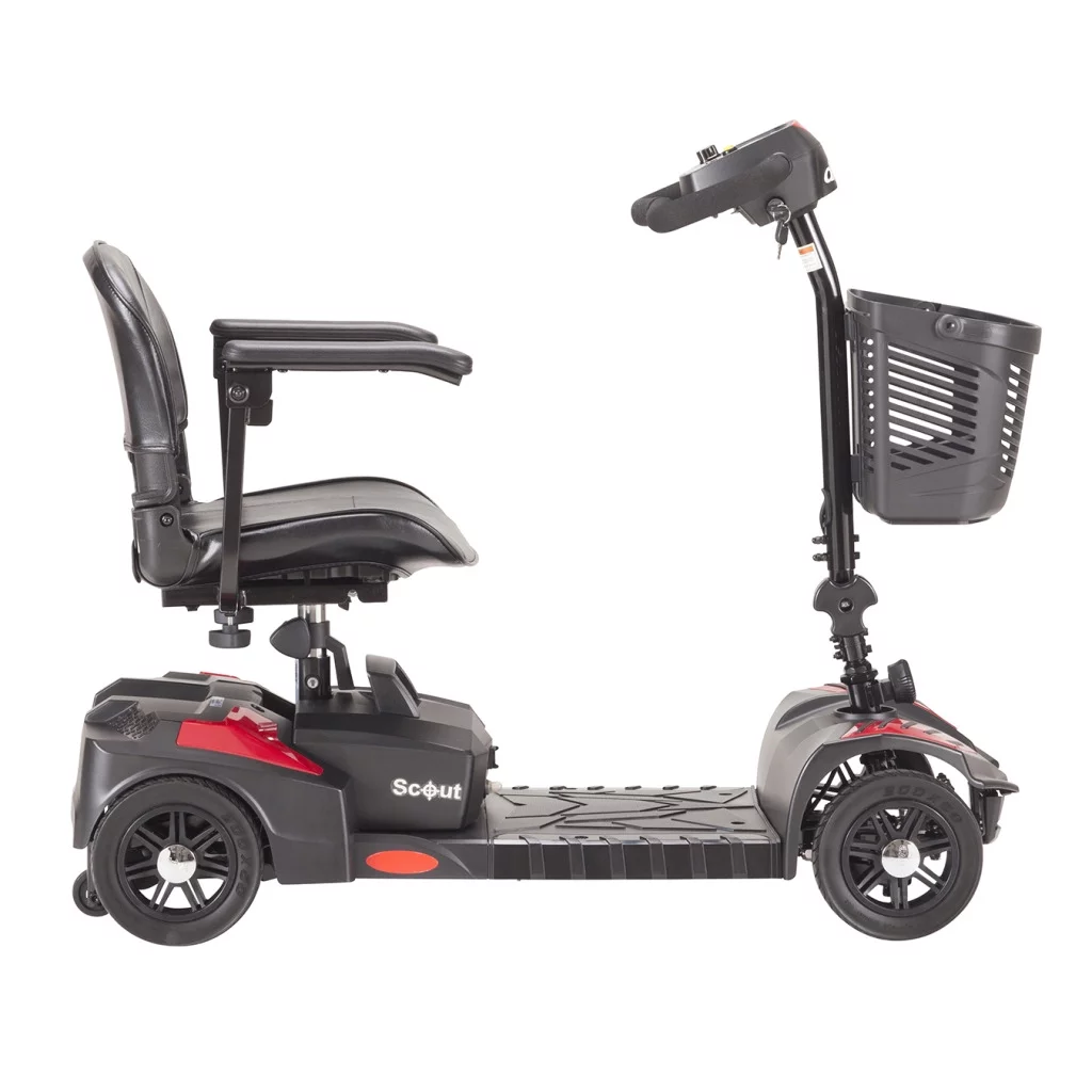 Drive Medical Scout Compact Travel Power Scooter, 4 Wheel, Extended Battery - Womvr