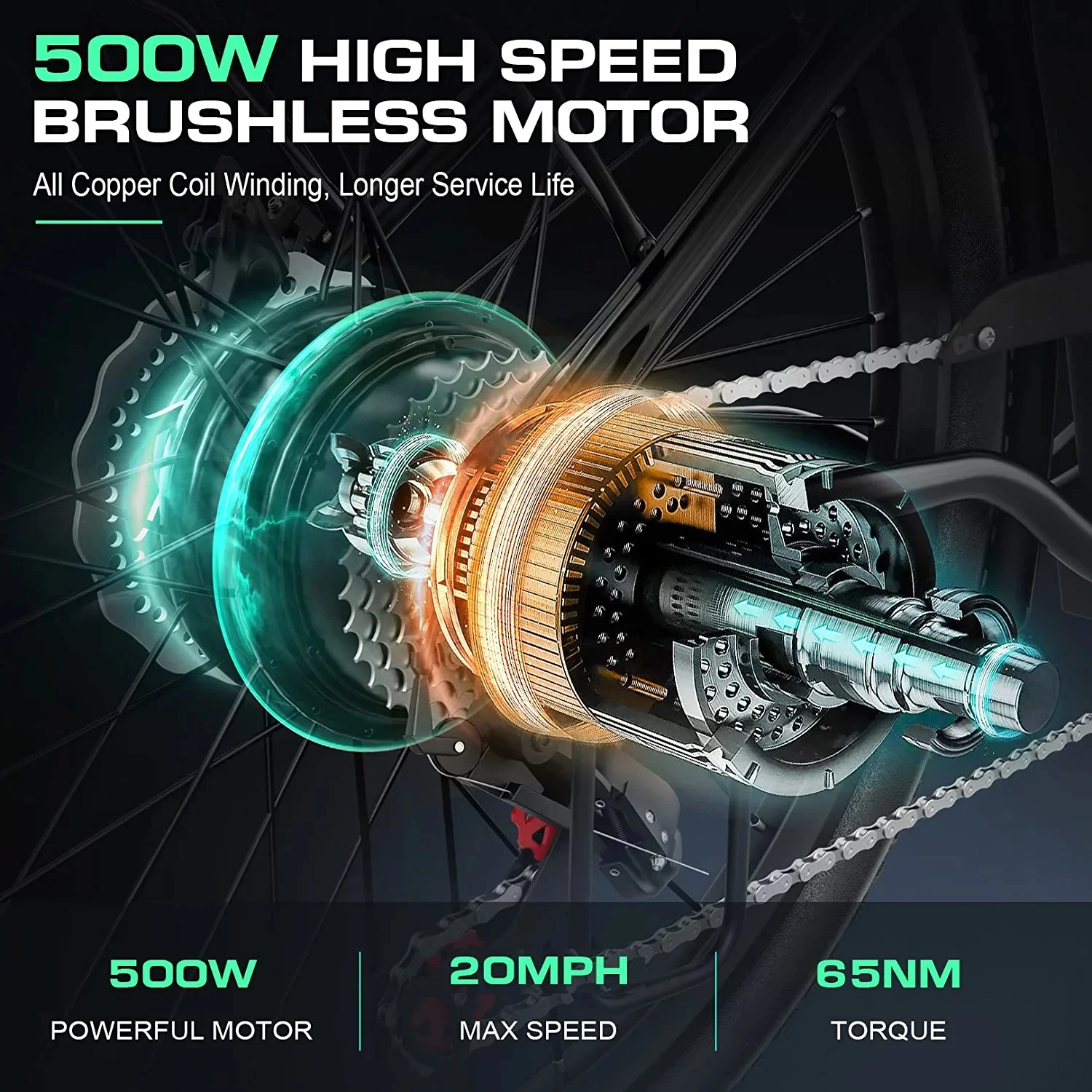 Vivi Electric Bike 26'' Electric Bike for Adults 500W Electric Bike with 48V Removable Battery, Electric Commuter Cruiser Bike 20MPH & 50 Mile City Electric Bike with Cruise Control - Womvr