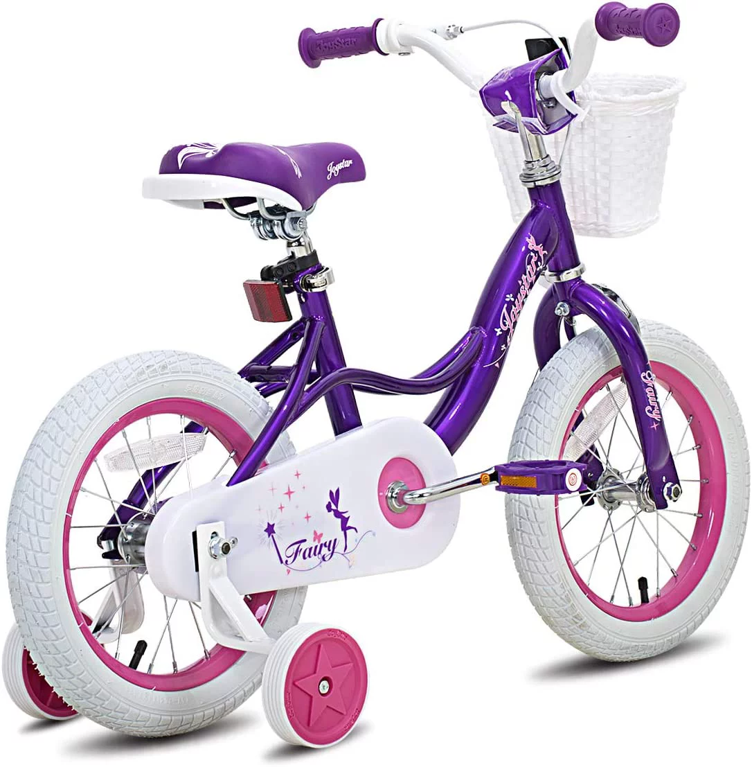 JOYSTAR Fairy Girls Bike for Toddlers and Kids Ages 5-9 Years Old Kids, 18 inch Wheels .Training Wheels Included,Pink - Womvr