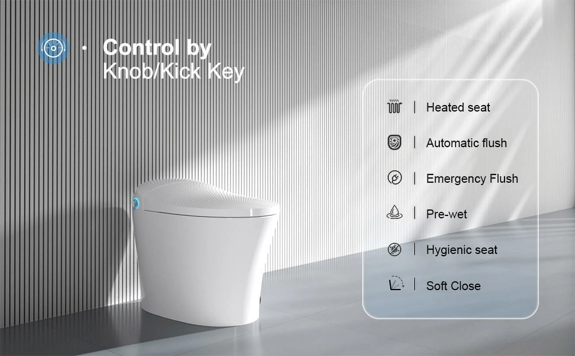 Horow Smart Toilet with Heated Seat, Automatic Power Flush Tankless,Ceramic One Piece Toilets for Bathroom - Womvr