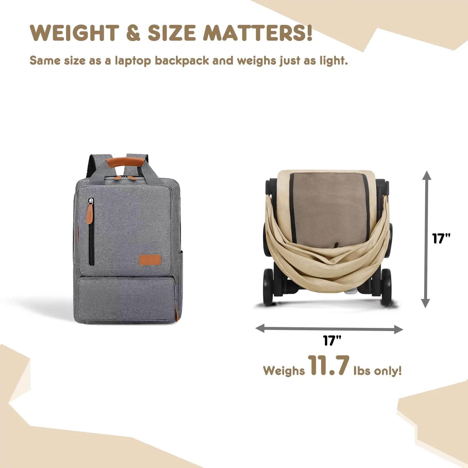 HARPPA Lightweight Travel Stroller, Compact Umbrella Stroller for Babies, Easy Folding, Black - Womvr
